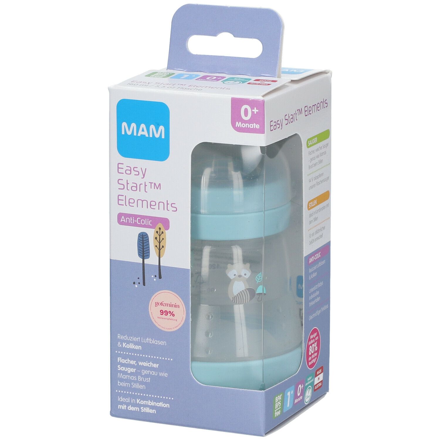 MAM Easy Start Original Elements Zuigfles Blauw