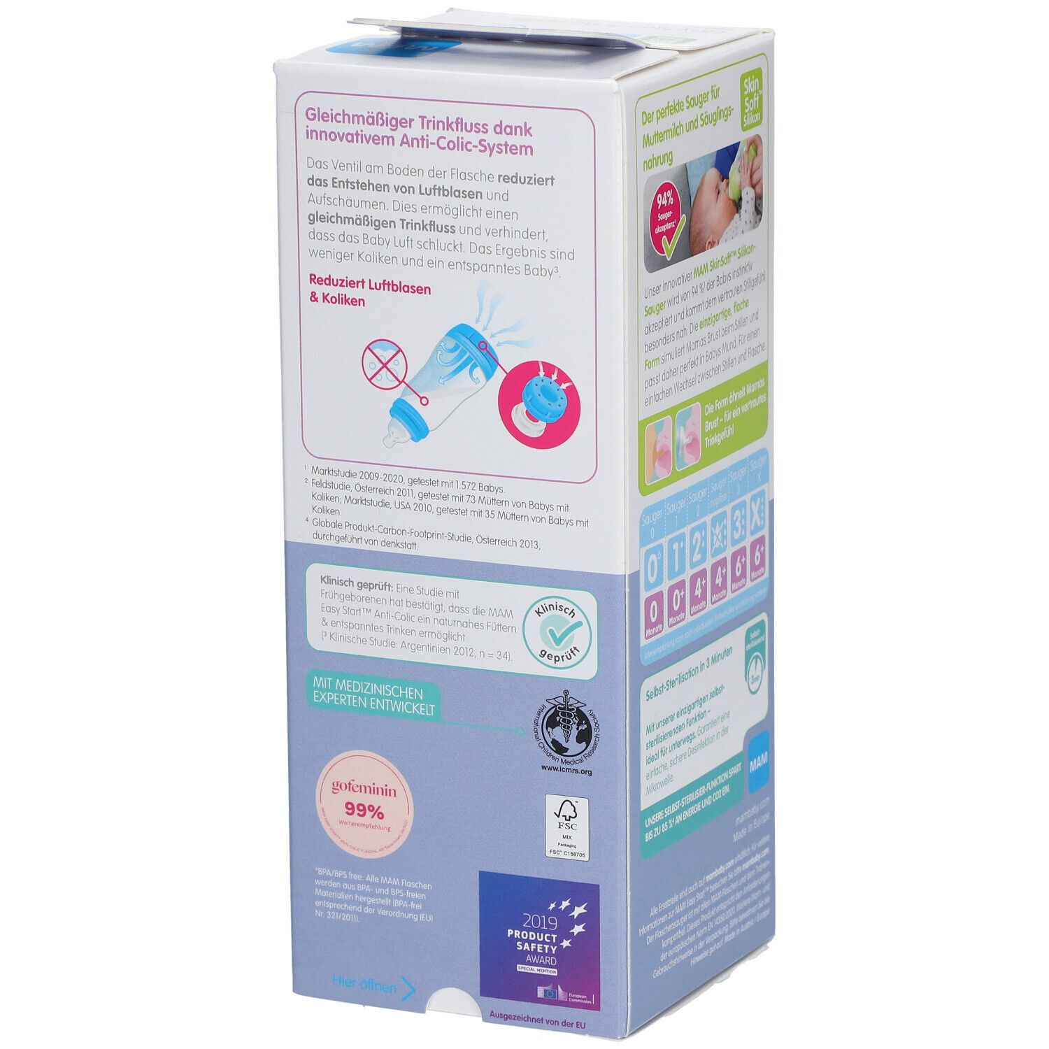 MAM Easy Start Original Elements Zuigfles Blauw
