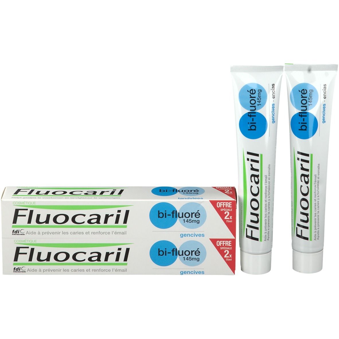 Fluocaril Dentifrice Gencives Bi-Fluor 145mg DUO