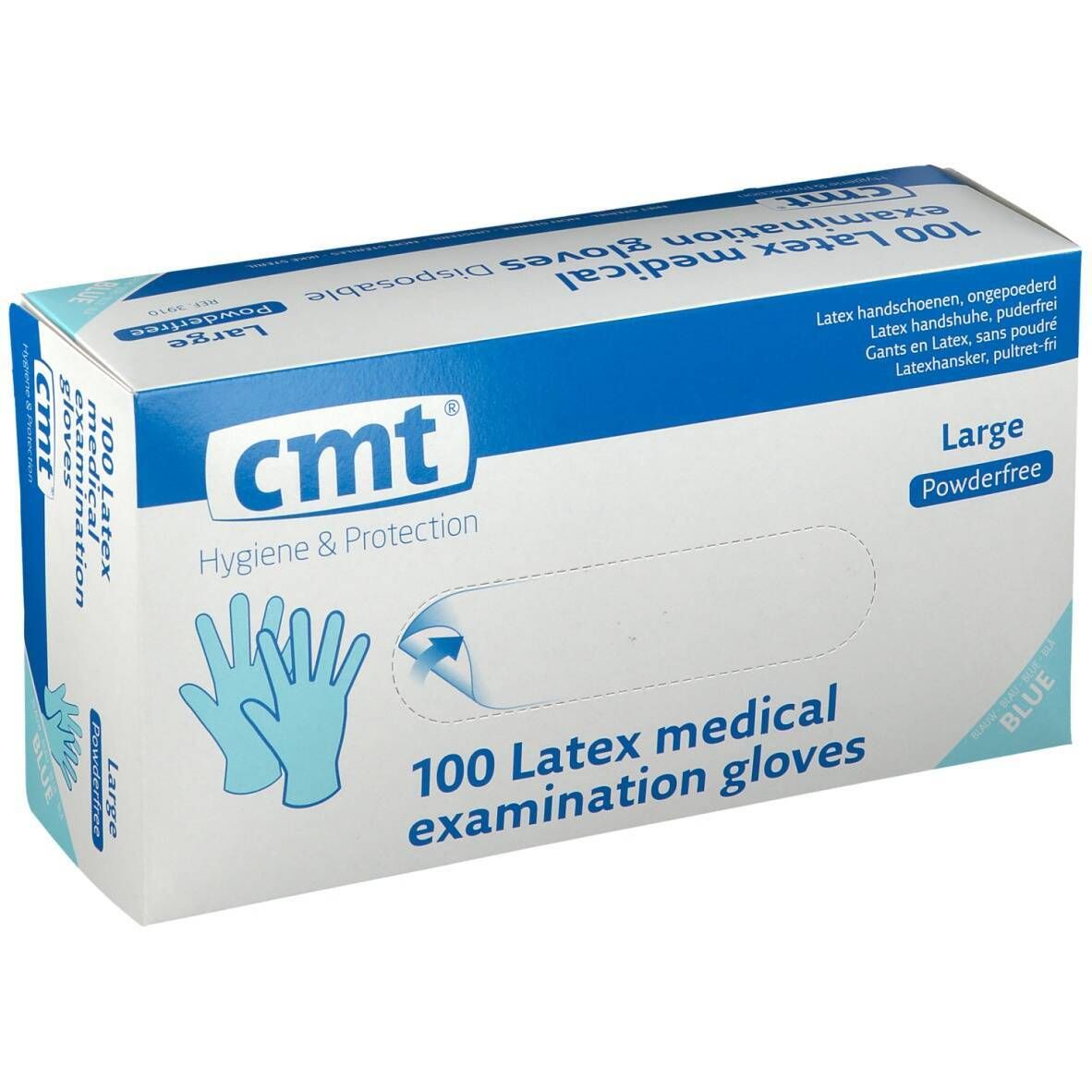 CMT Handschoenen Latex Poedervrij Blauw Large