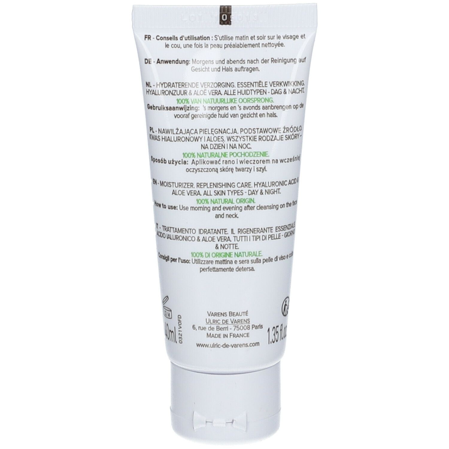 Varens Beauté Moisturizer Hyaluronic Acid & Aloe Vera Bio