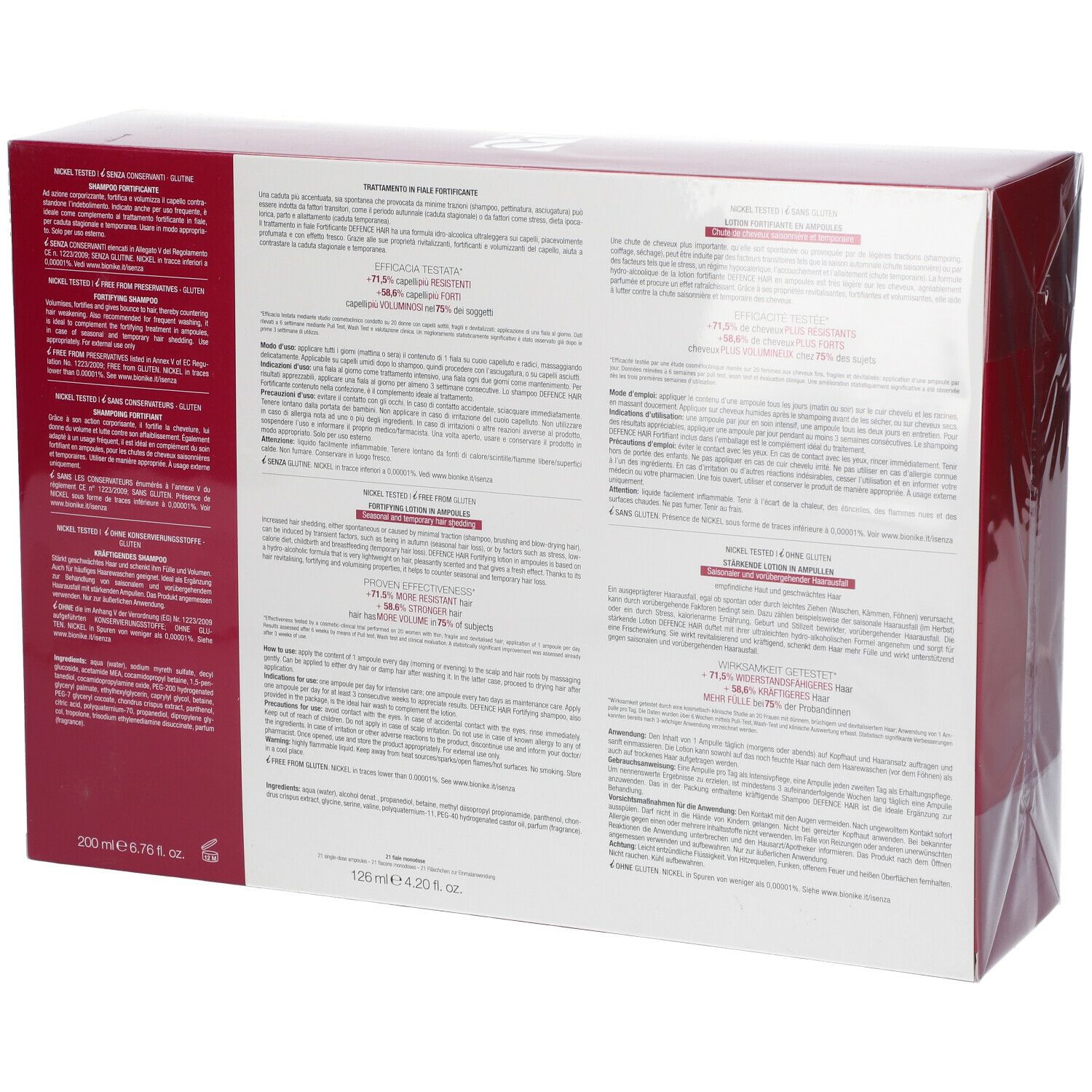 Bionike Defence Hair Fortifying Lotion Ampoules + Fortifying Shampoo DUO