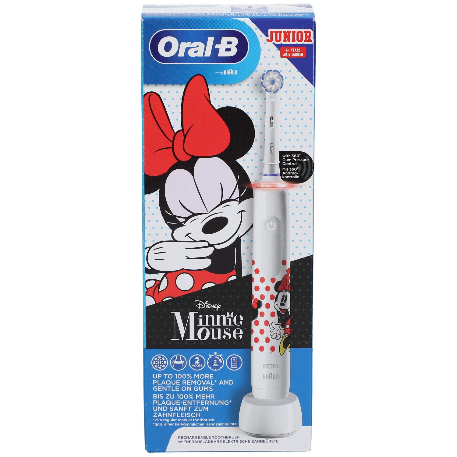 Oral-B Junior D505 Brosse À Dents Électrique Minnie Mouse Blanche