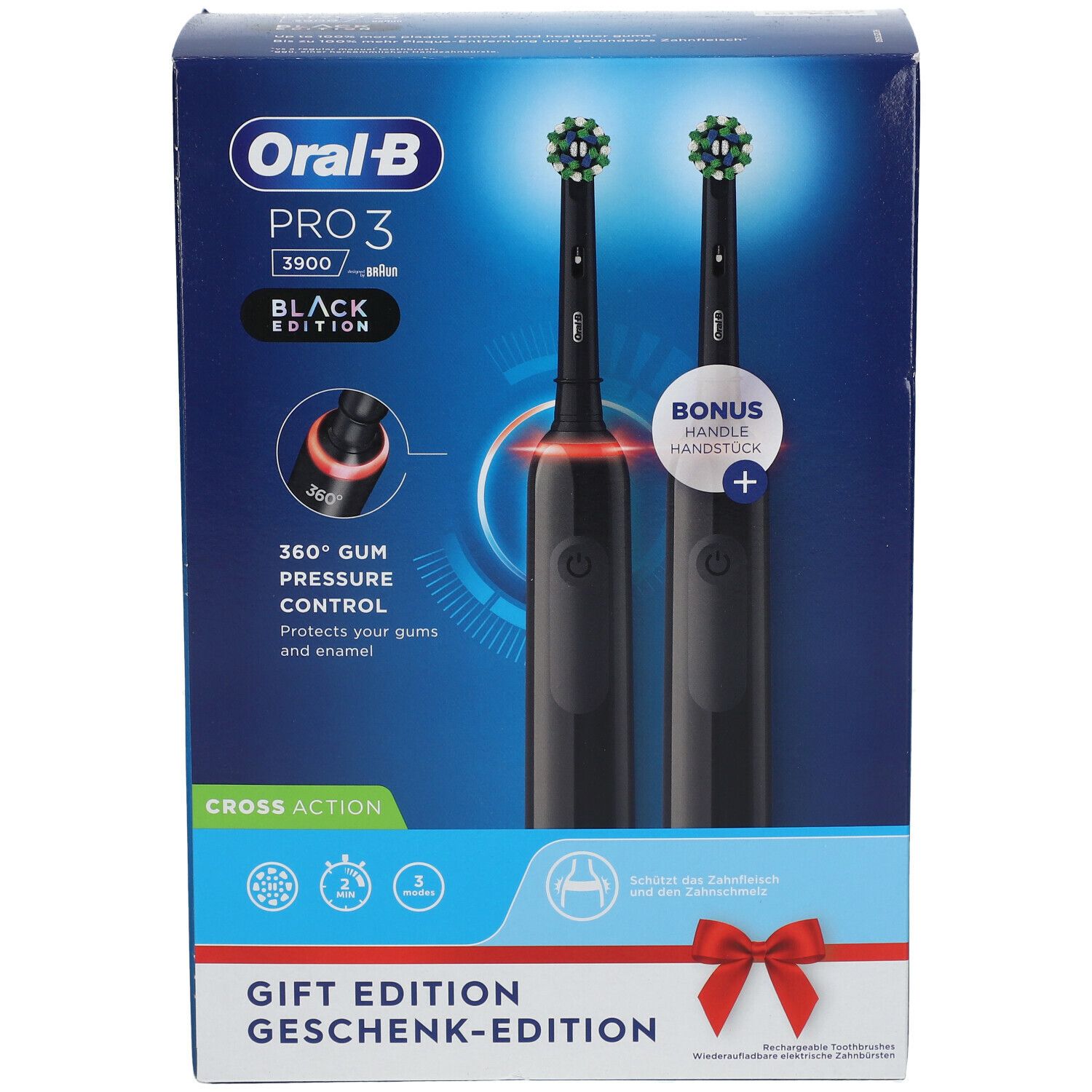 Oral-B Pro 3 3900 Elektrische Tandenborstel Zwart DUO