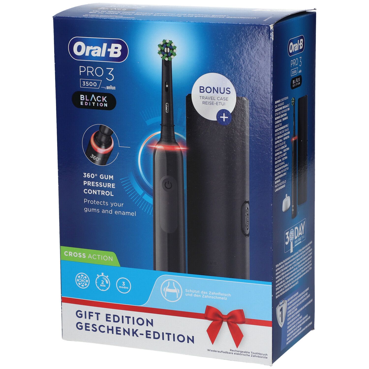 Oral-B Pro 3 3500 Elektrische Tandenborstel Zwart + Travel Case PROMO