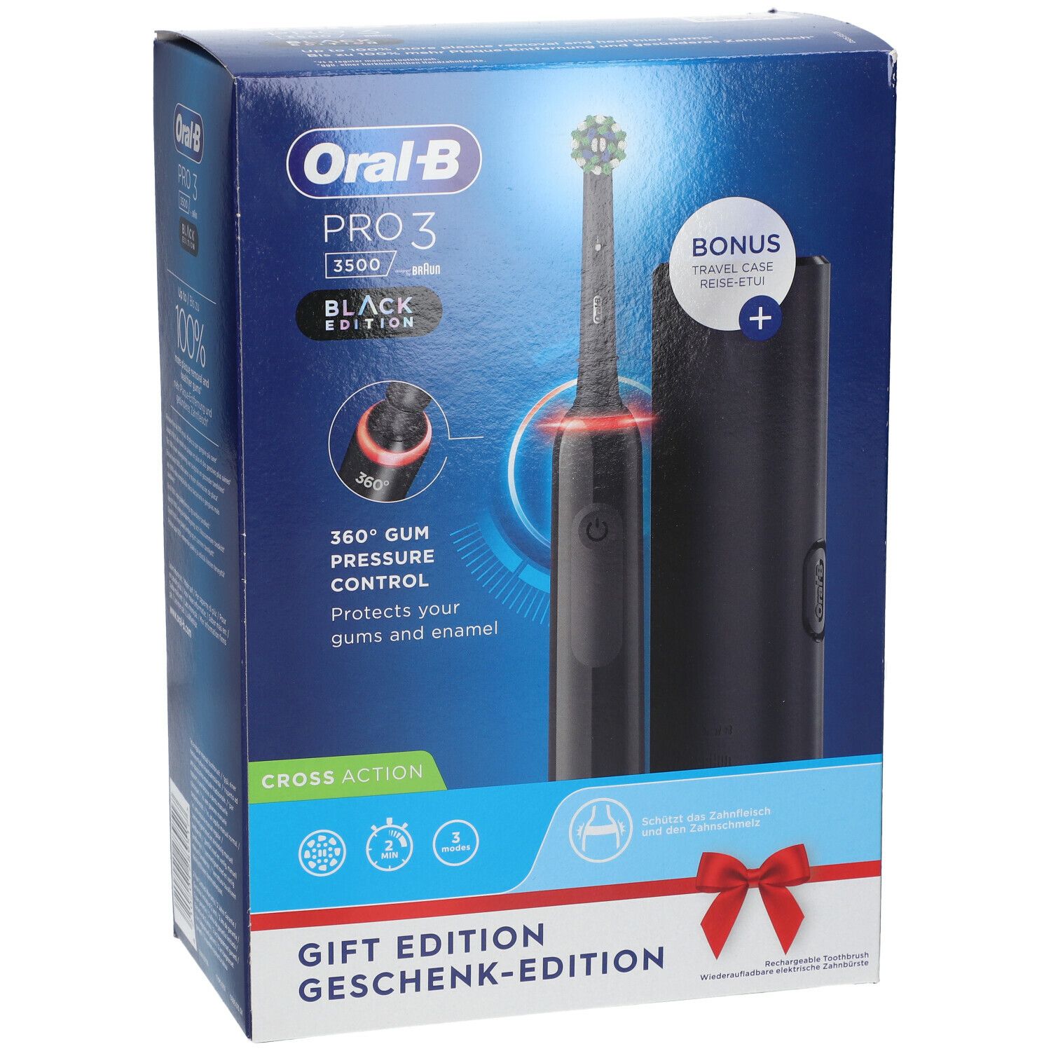 Oral-B Pro 3 3500 Elektrische Tandenborstel Zwart + Travel Case PROMO