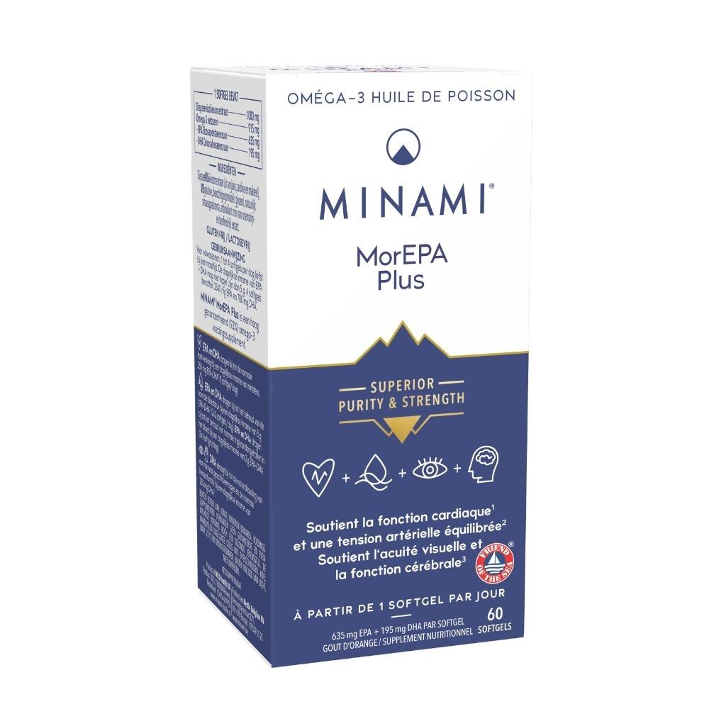 Minami MorEPA Plus capsules d'huile de poisson Oméga-3, 60 softgels.