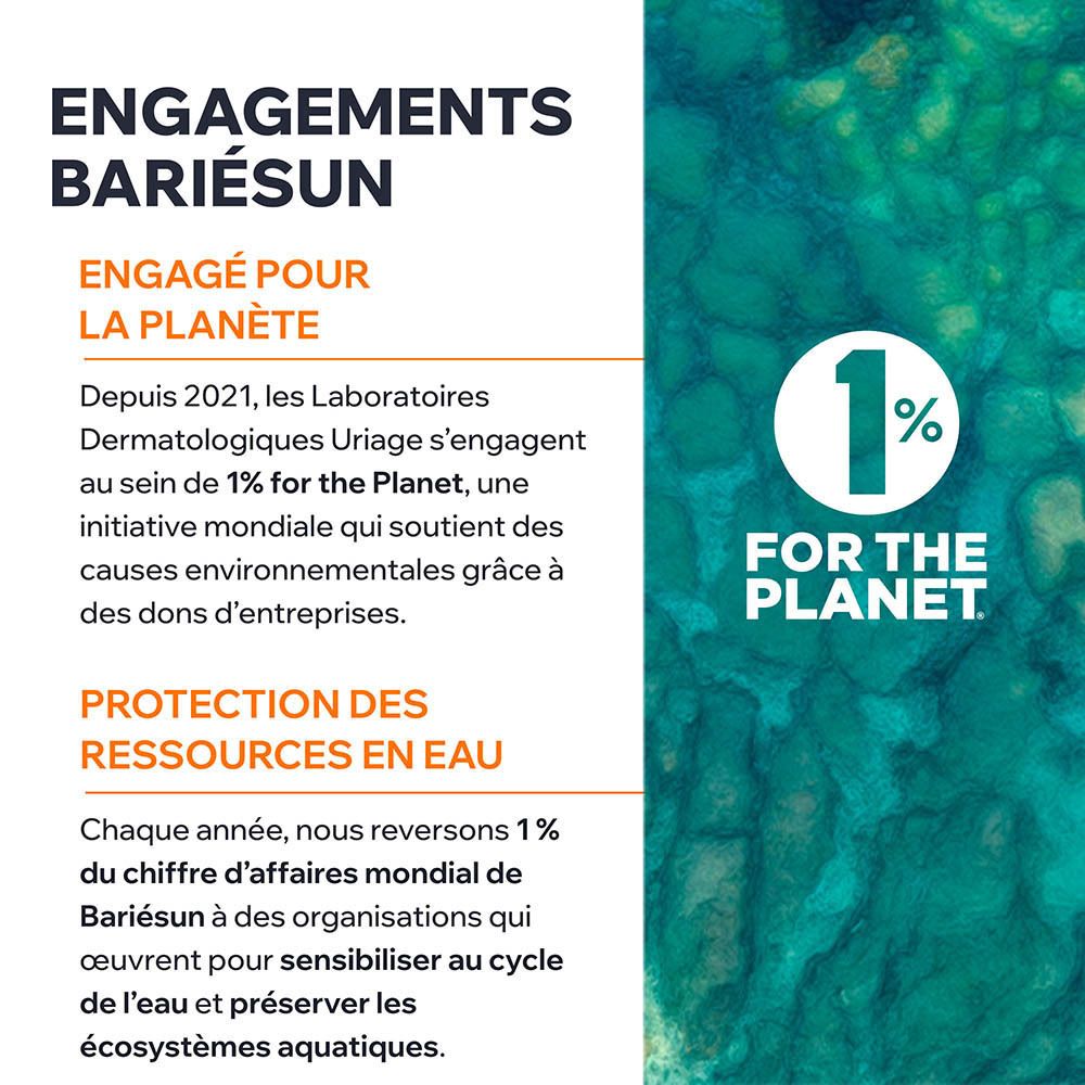 Comparaison avant-après. Nouveau design d'emballage, même formule. Uriage BARIÉSUN Spray.