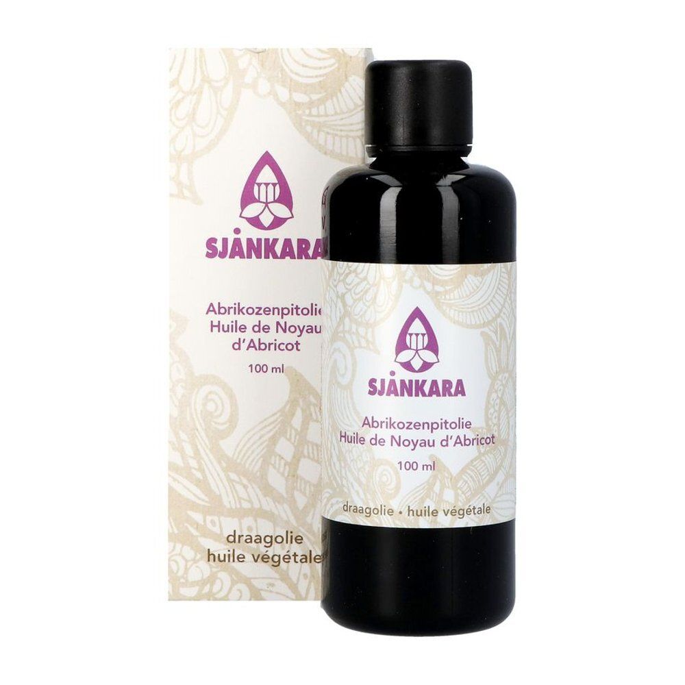 Flacon et emballage. Flacon avec bouchon noir. Emballage avec logo et texte.