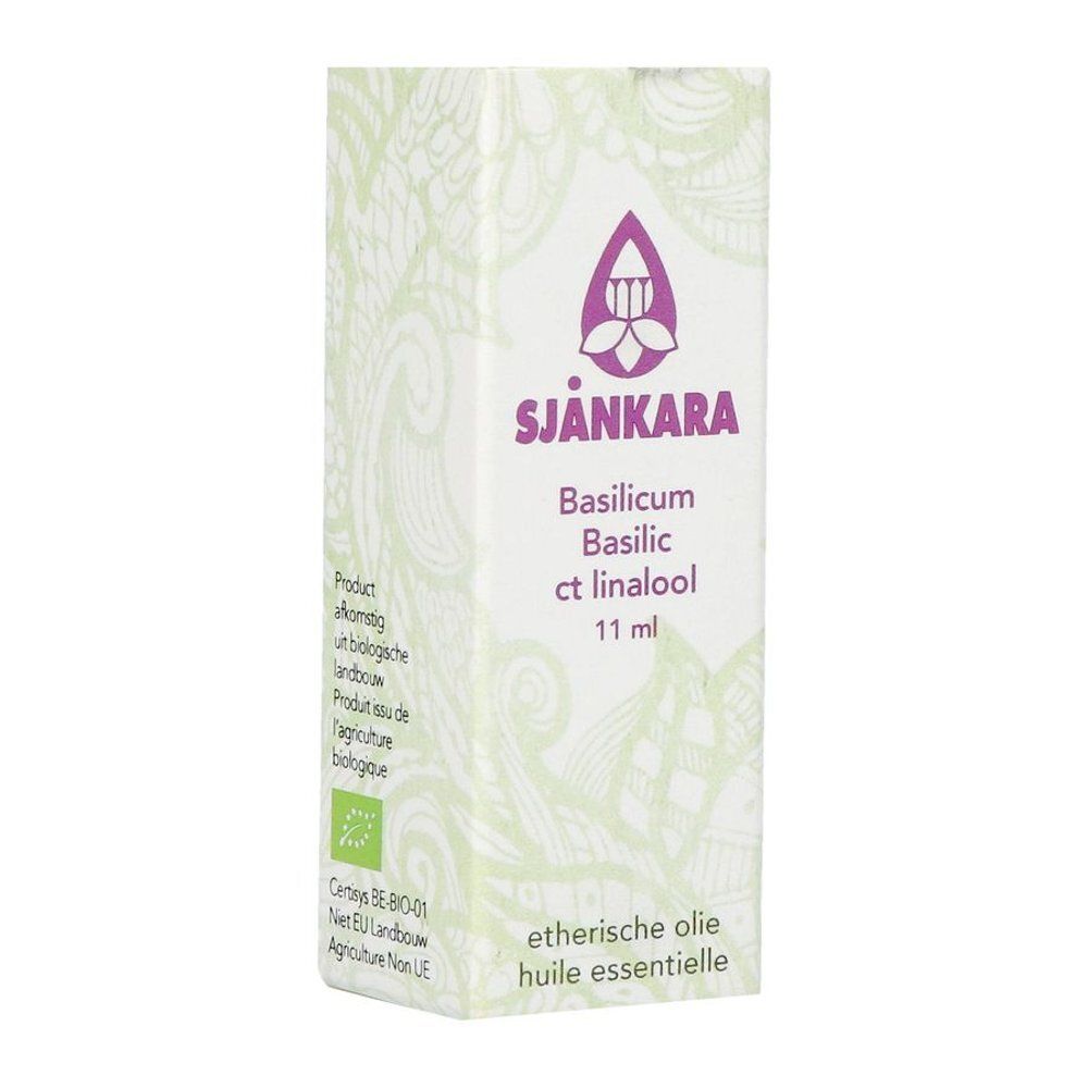 Bruine glazen fles met zwarte dop. Etiket met productnaam en logo. 11 ml. Bio-label.