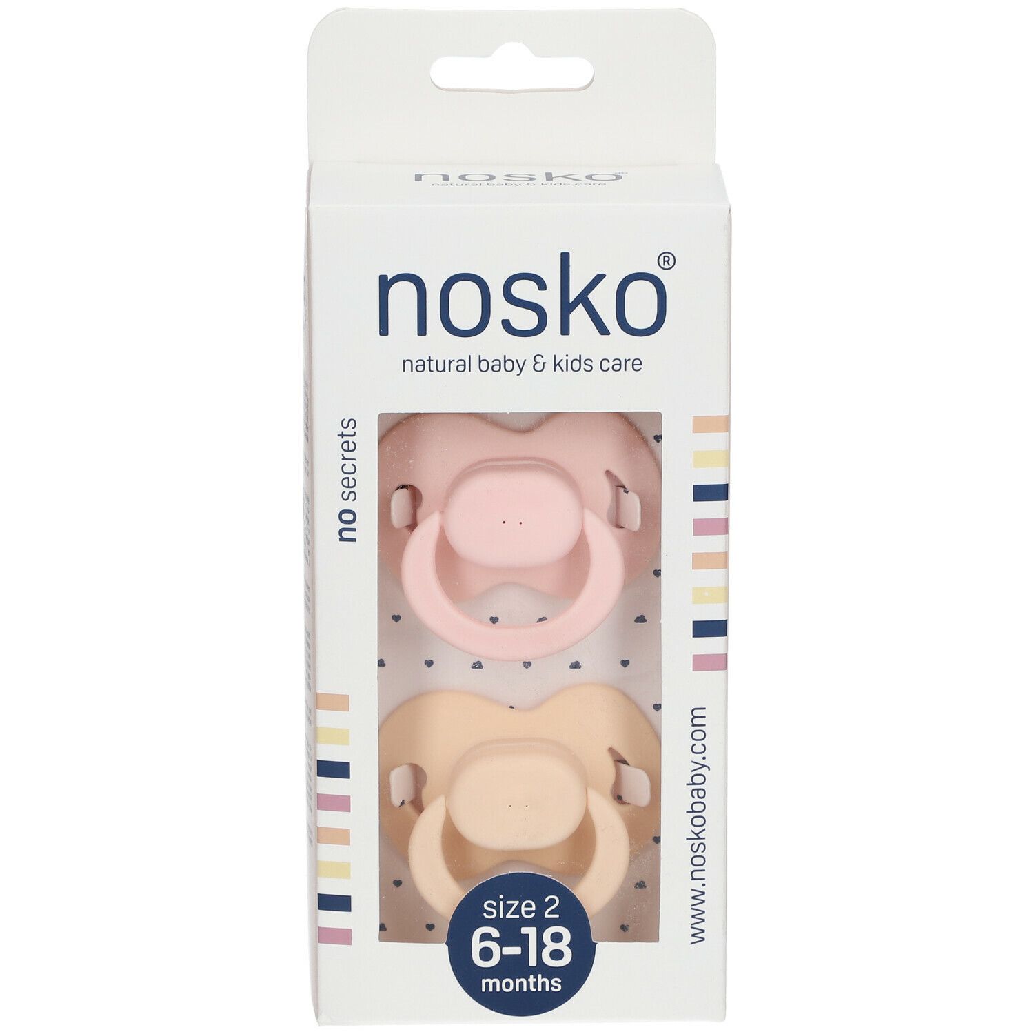 nosko® Fopspeen Roze - Oranje 6-18 Maanden