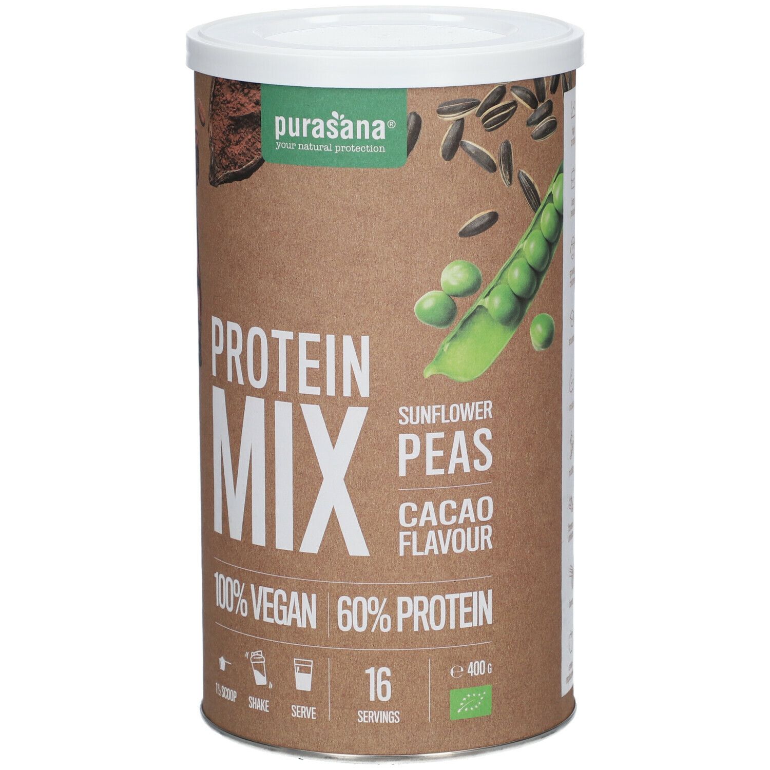 Purasana® Vegan Protein Mix Bio Sunflower Peas Cacao