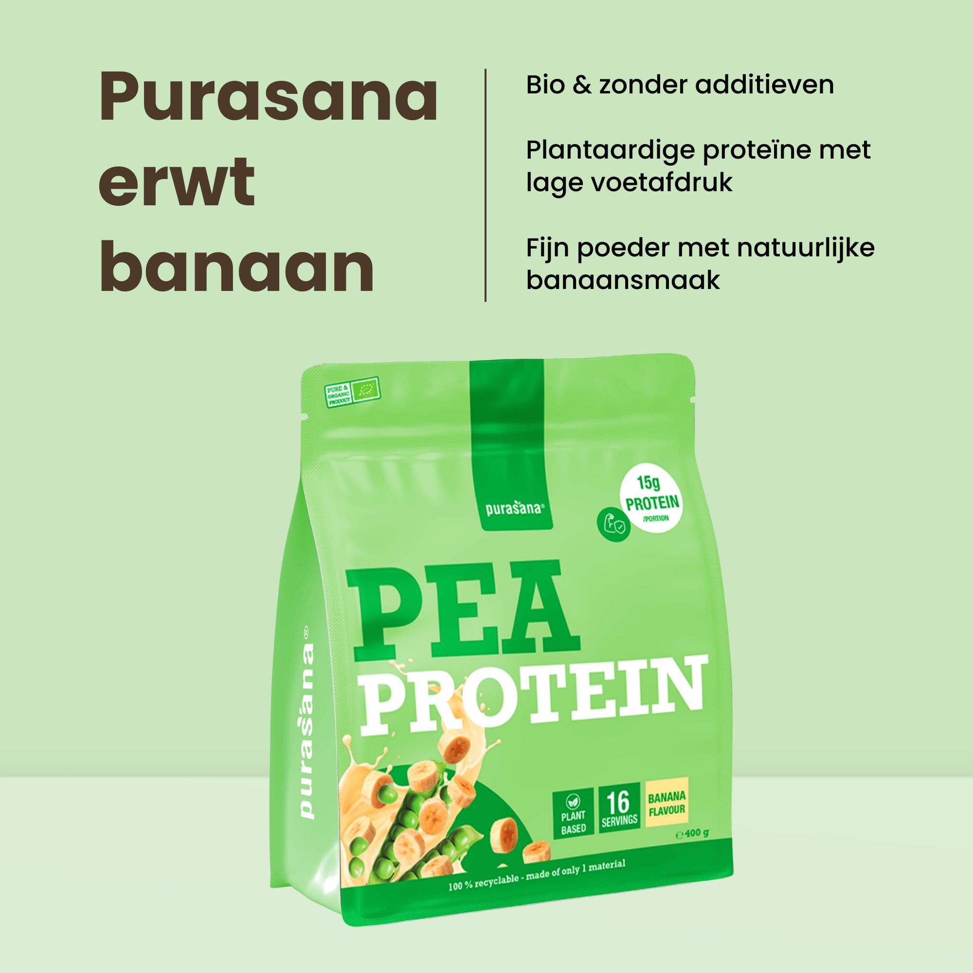 Tabel met het aminozuurprofiel van Purasana Erwteneiwit.