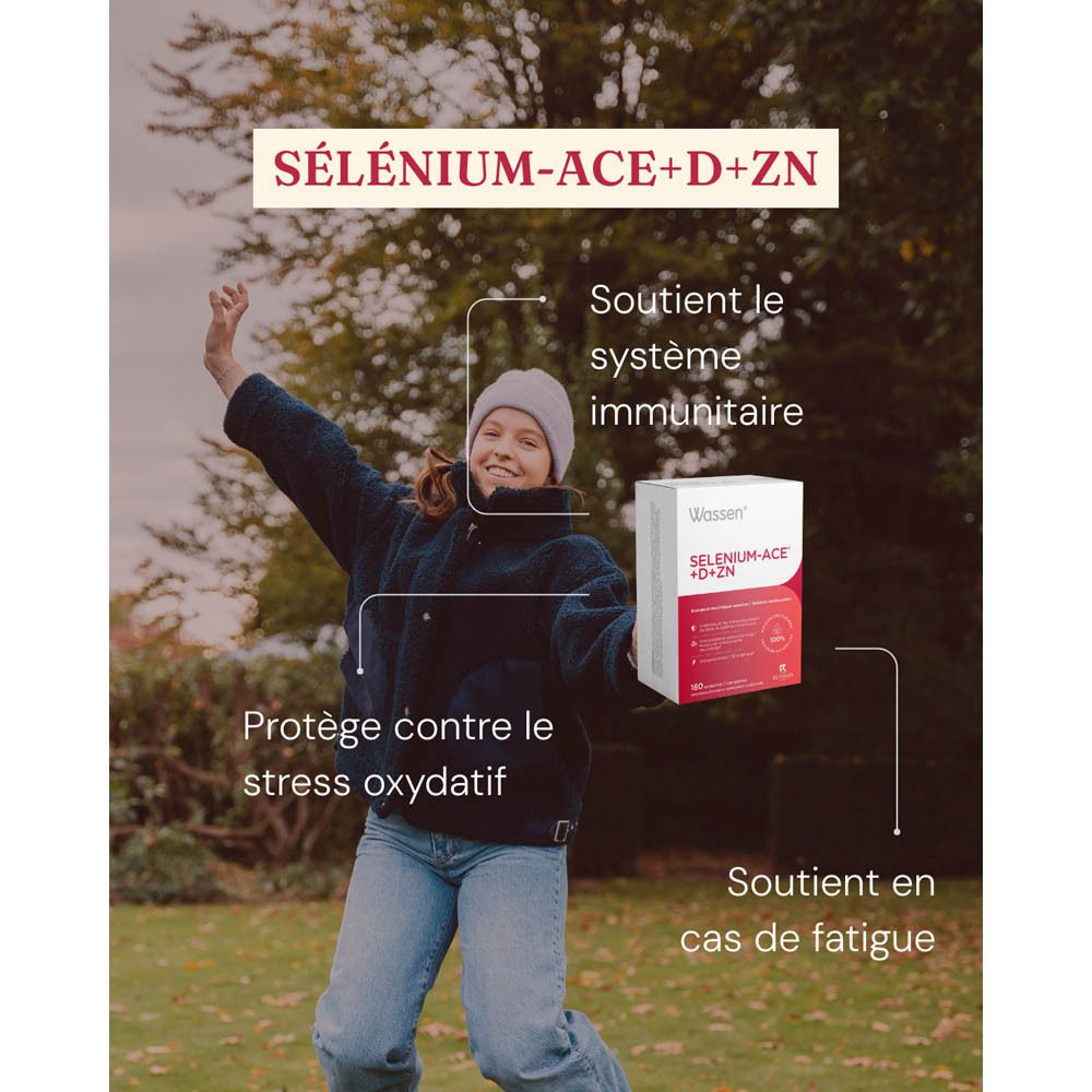 Emballage Wassen Selenium-ACE+D+ZN, vue latérale avec nom du produit.
