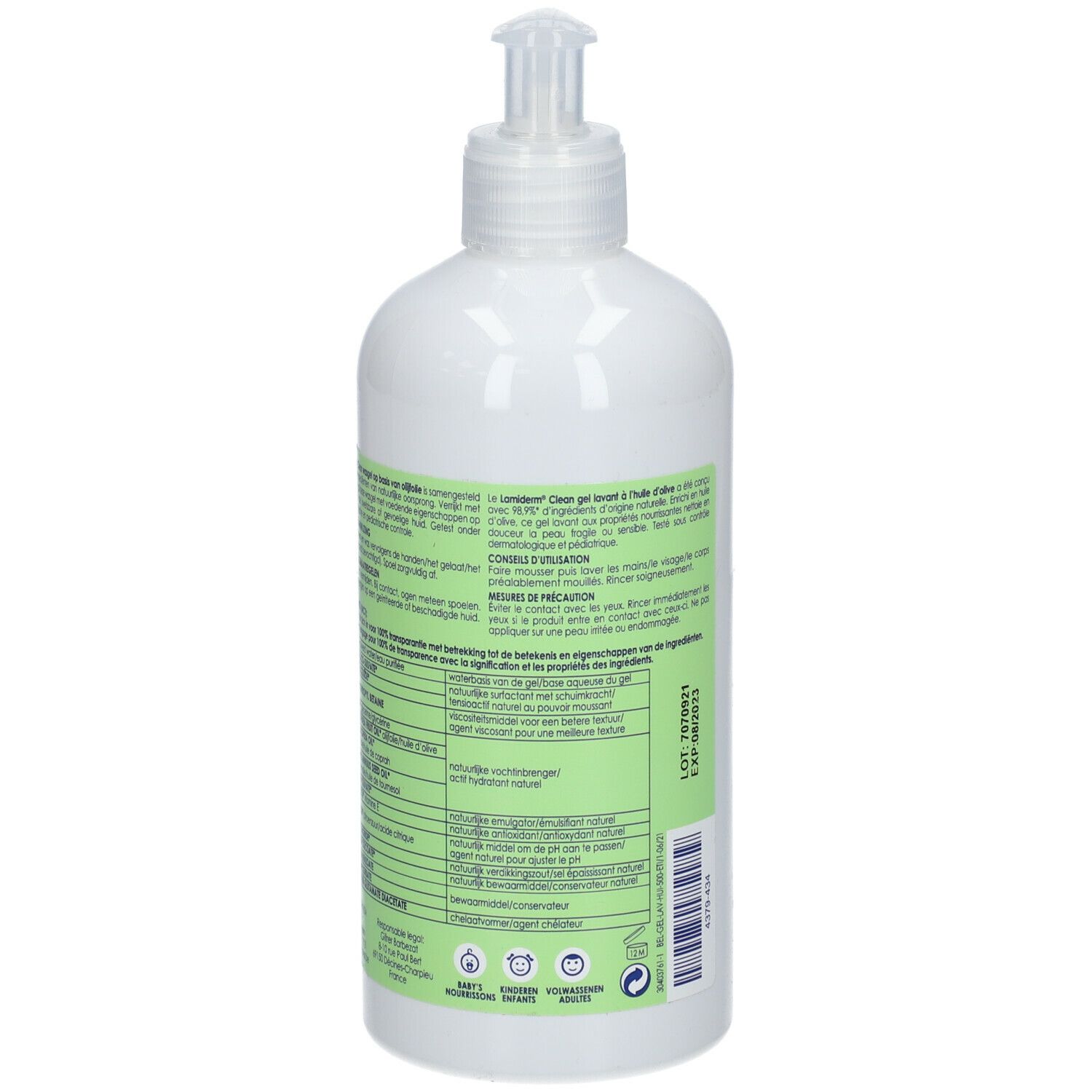 Lamiderm Clean Wasgel Verrijkt met Olijfolie