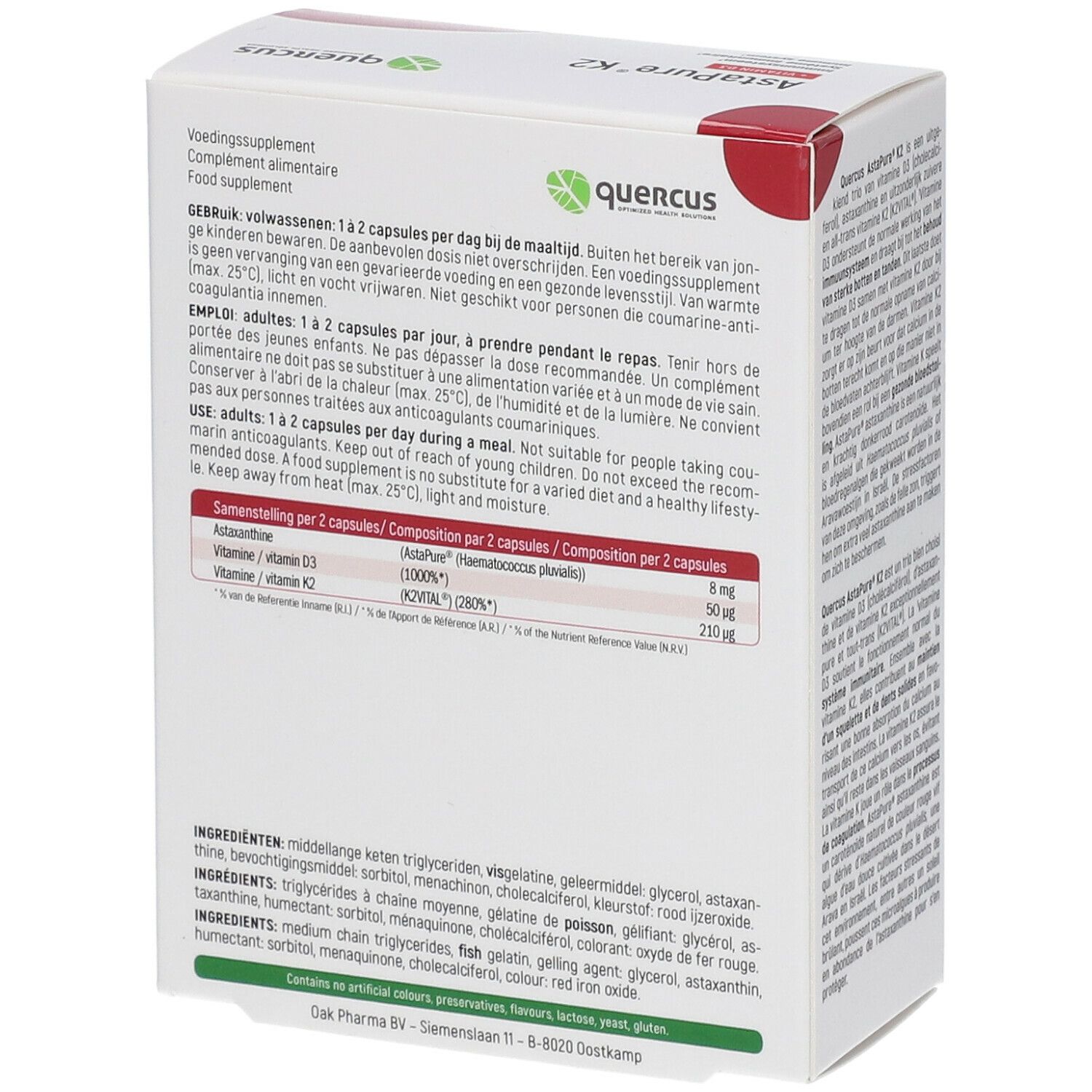 Quercus AstaPure® K2 + Vitamin D3