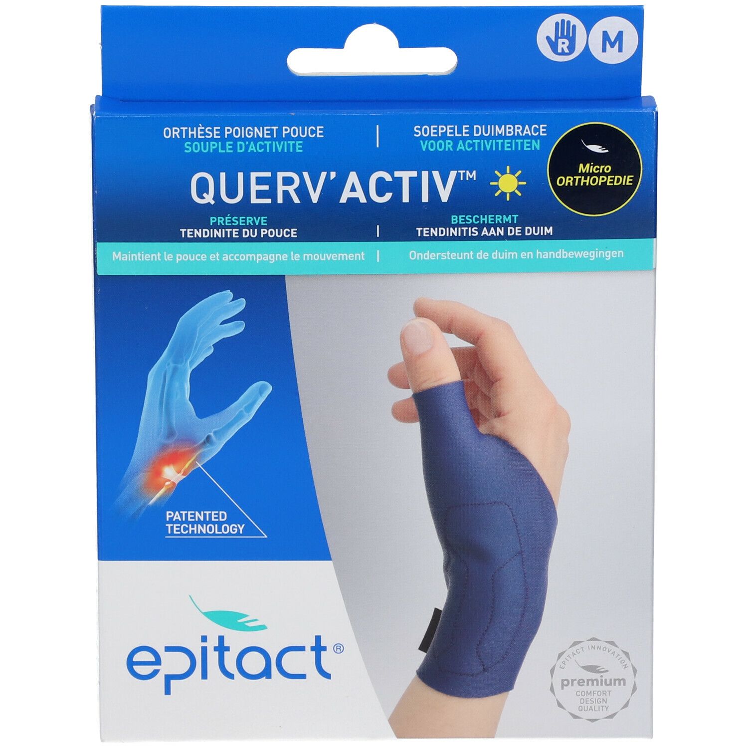 Epitact® Querv'Activ™ Soepele Duimbrace voor Overdag Rechts Medium