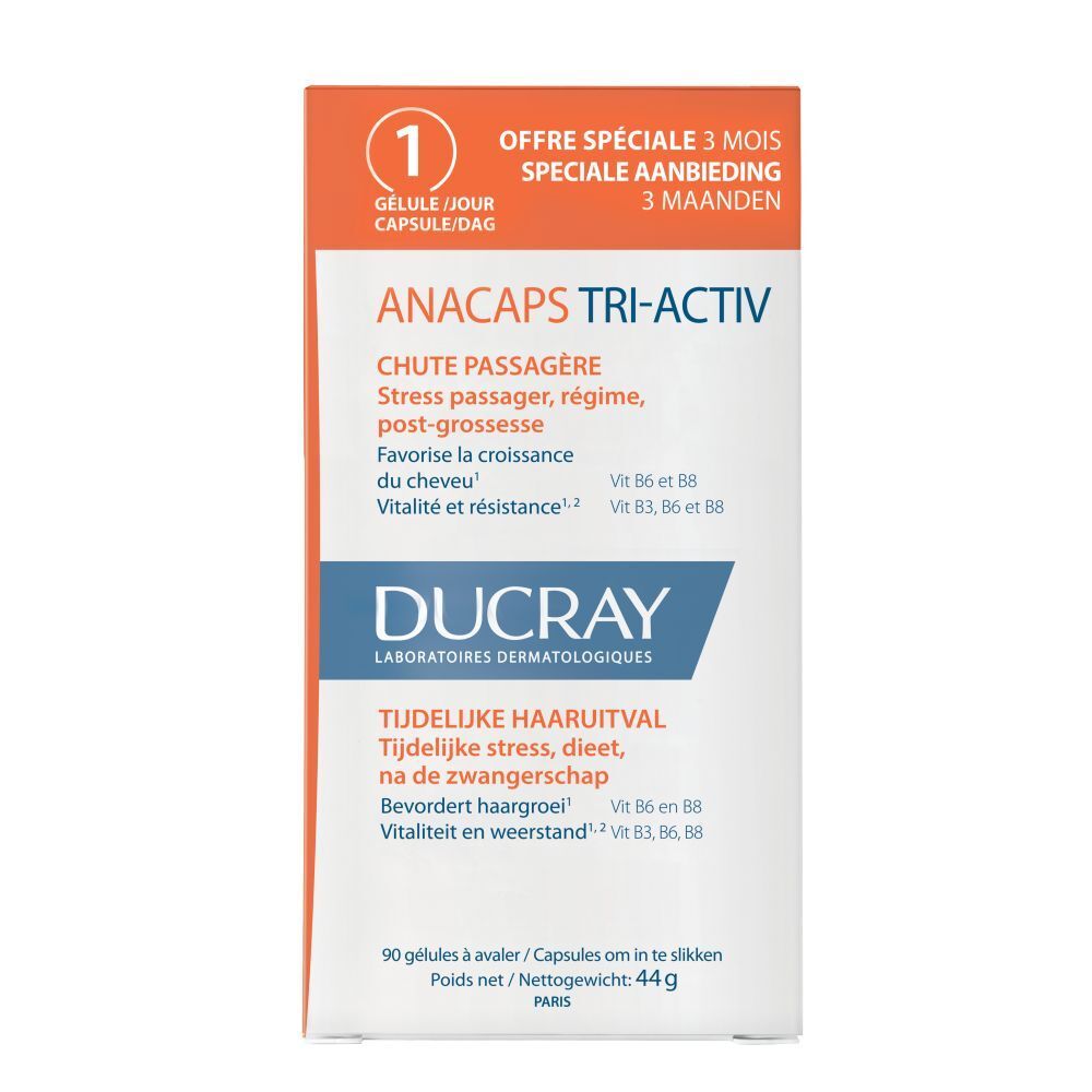 Ducray Anacaps Tri-Activ Anti-Chute Passagère 2+1 GRATUIT Nouvelle Formule