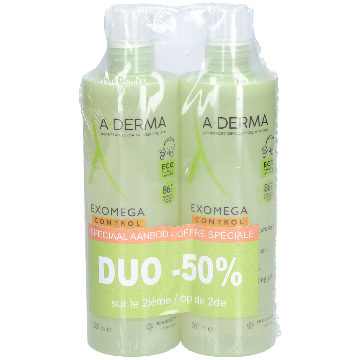 A-Derma Exomega Control Wasgel Lichaam & Haren 500ml DUO