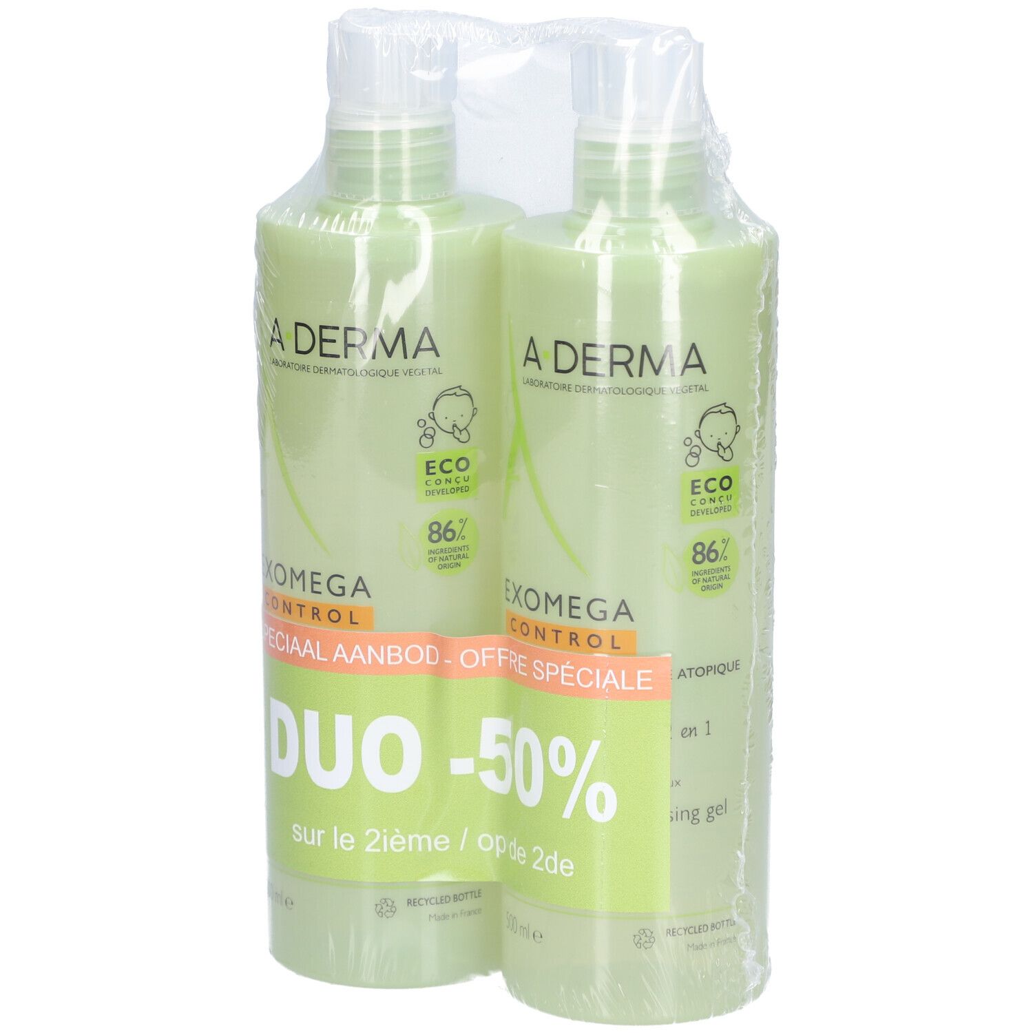 A-Derma Exomega Control Wasgel Lichaam & Haren 500ml DUO