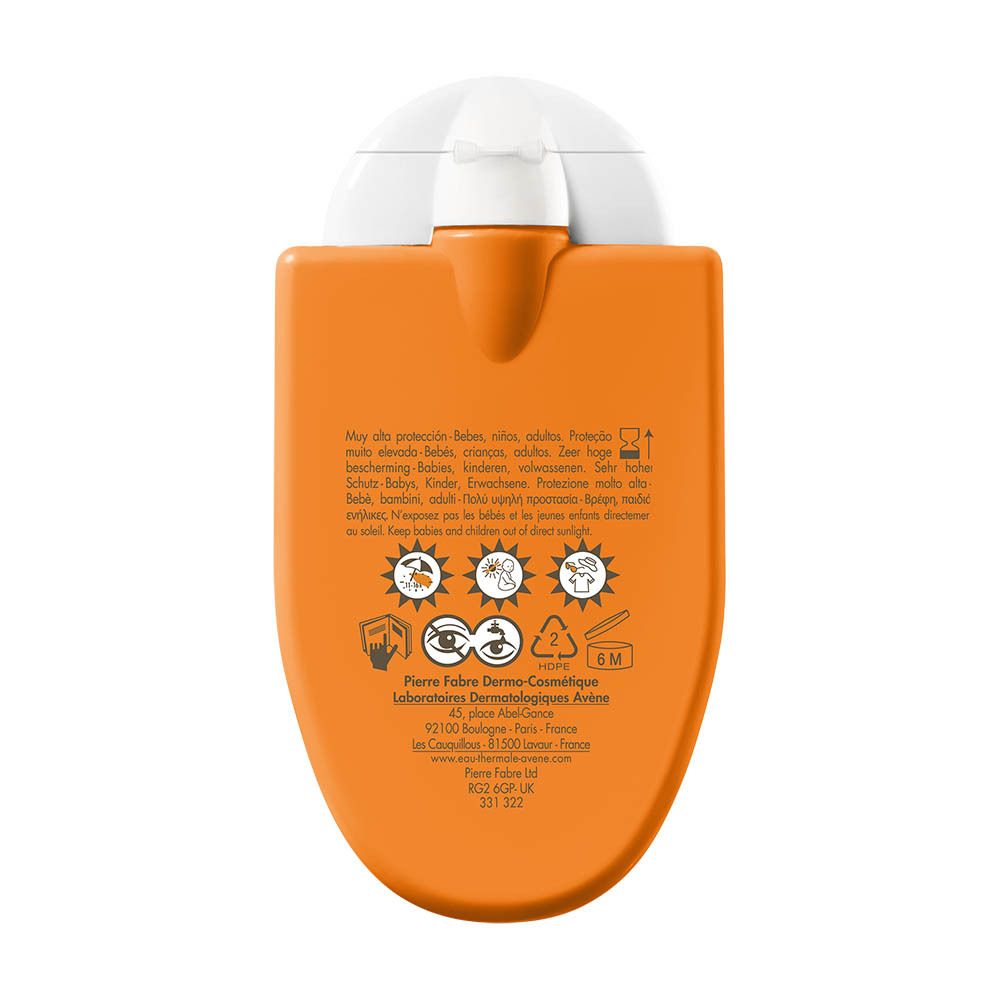 Avene Reflexe Solaire zonnebrandcrème, SPF 50+, 30ml, oranje flesje.
