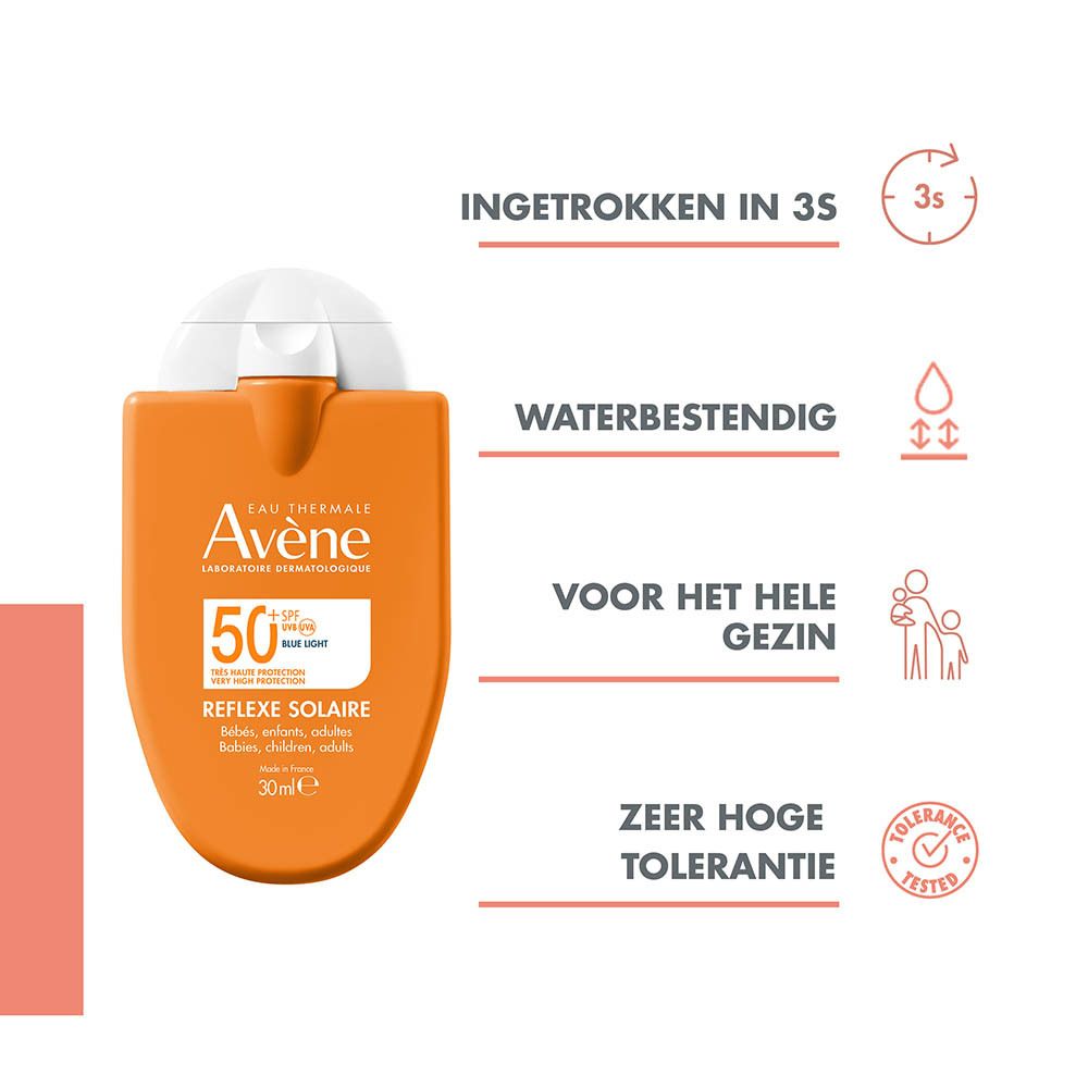Avene zonnebrand applicator SPF 50+, 30ml, oranje.