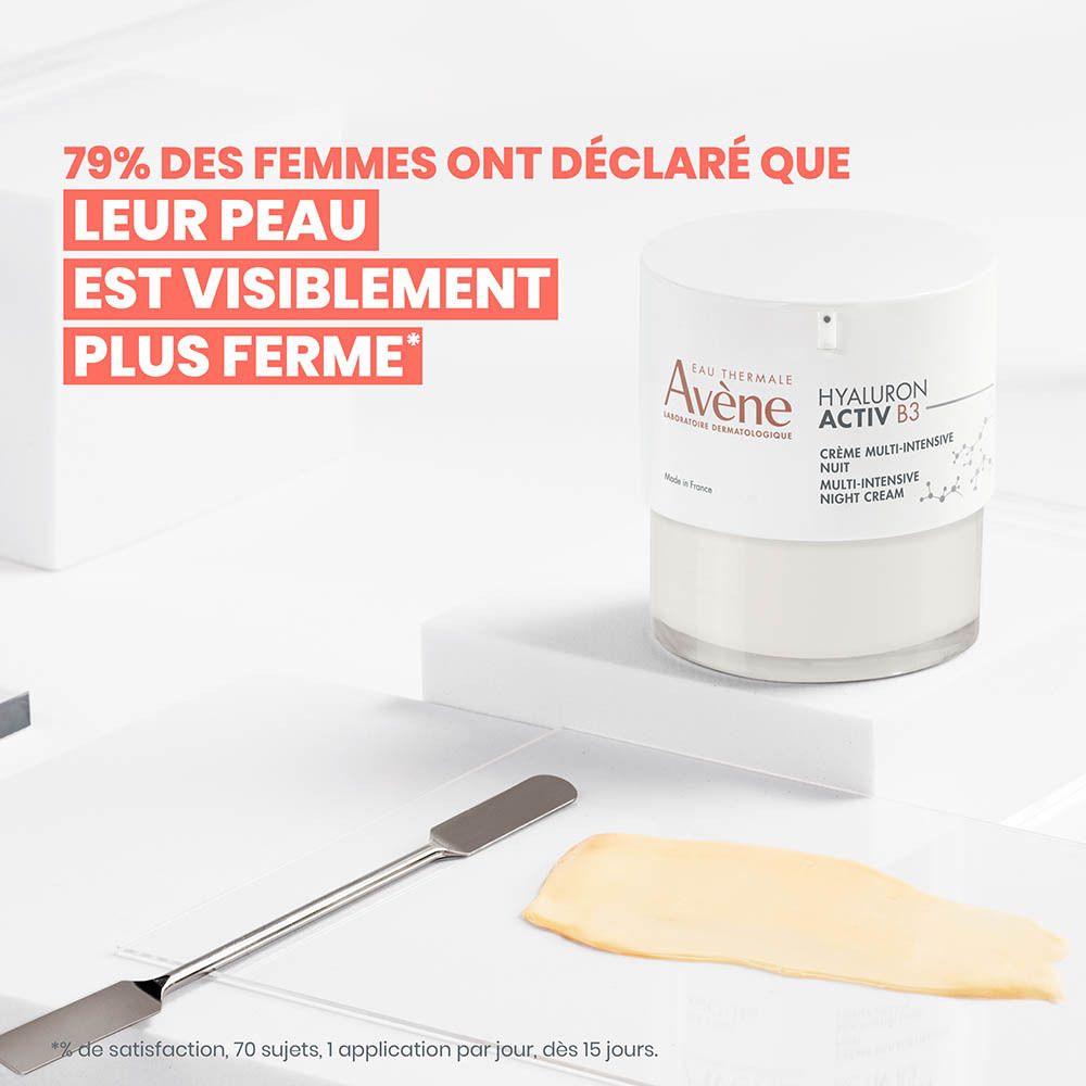 Avene Hyaluron Activ B3 Crème Nuit Multi-Intensive dans un pot blanc.