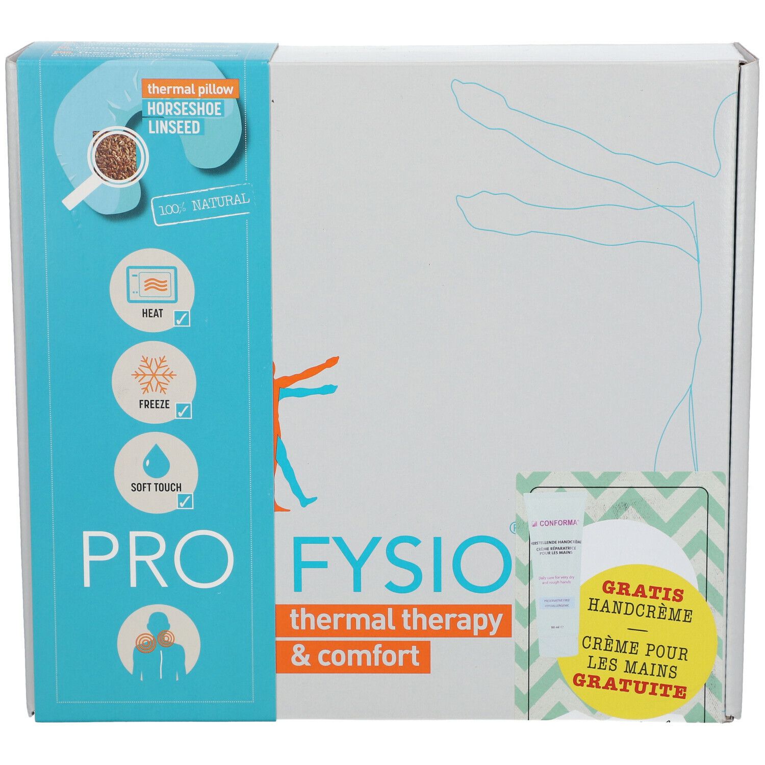 ProFysio Coussin Graine De Lin Modèle Fer à Cheval + Crème pour les Mains GRATUITEMENT