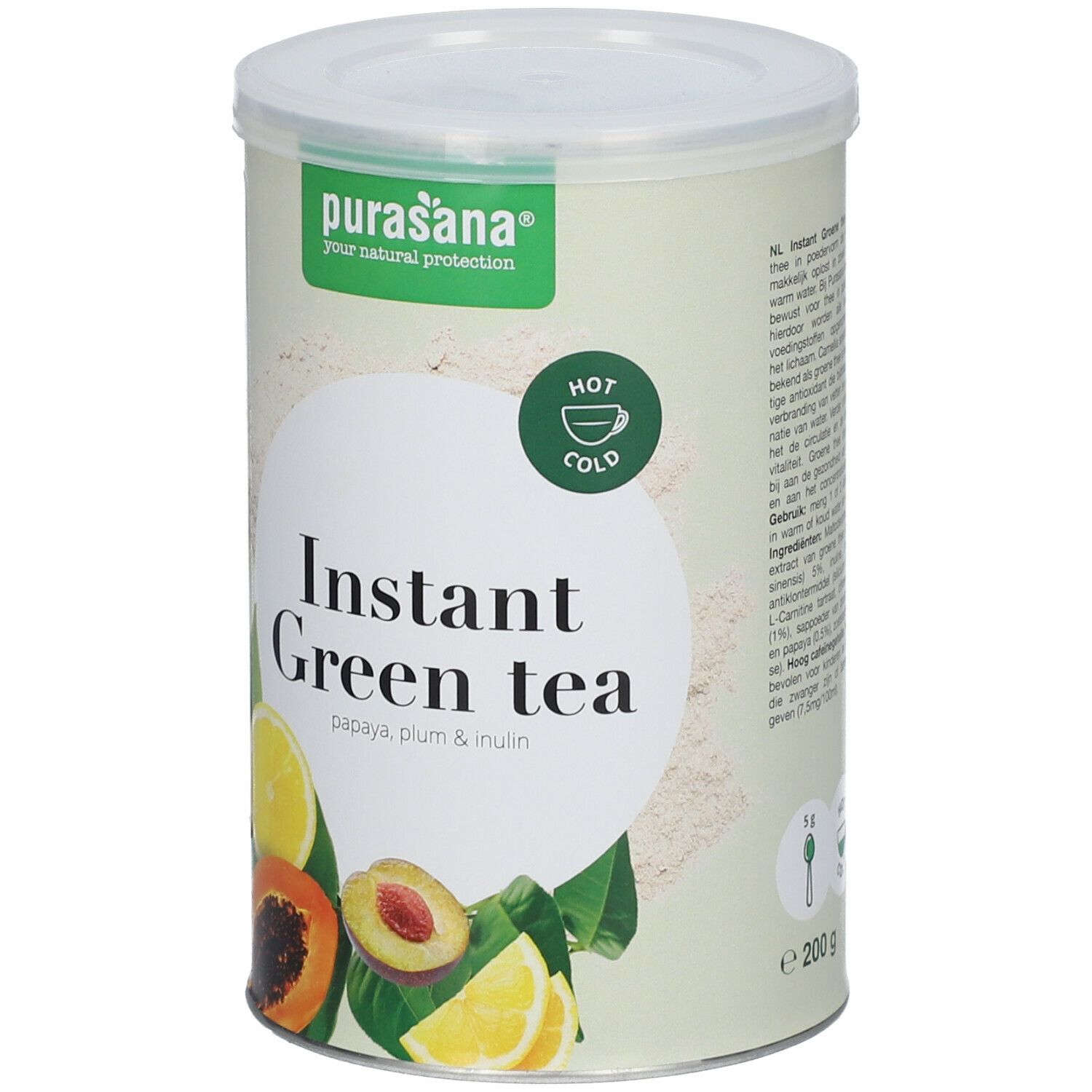 Purasana® Instant Green Tea Papaye Prune