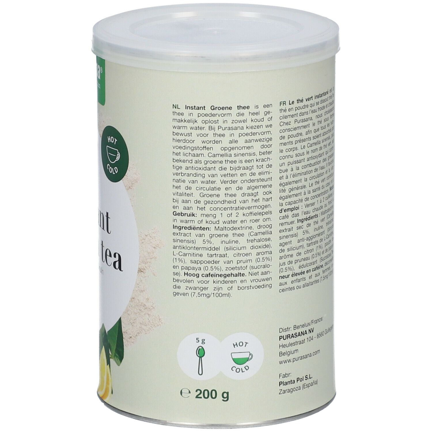 Purasana® Instant Green Tea Papaye Prune