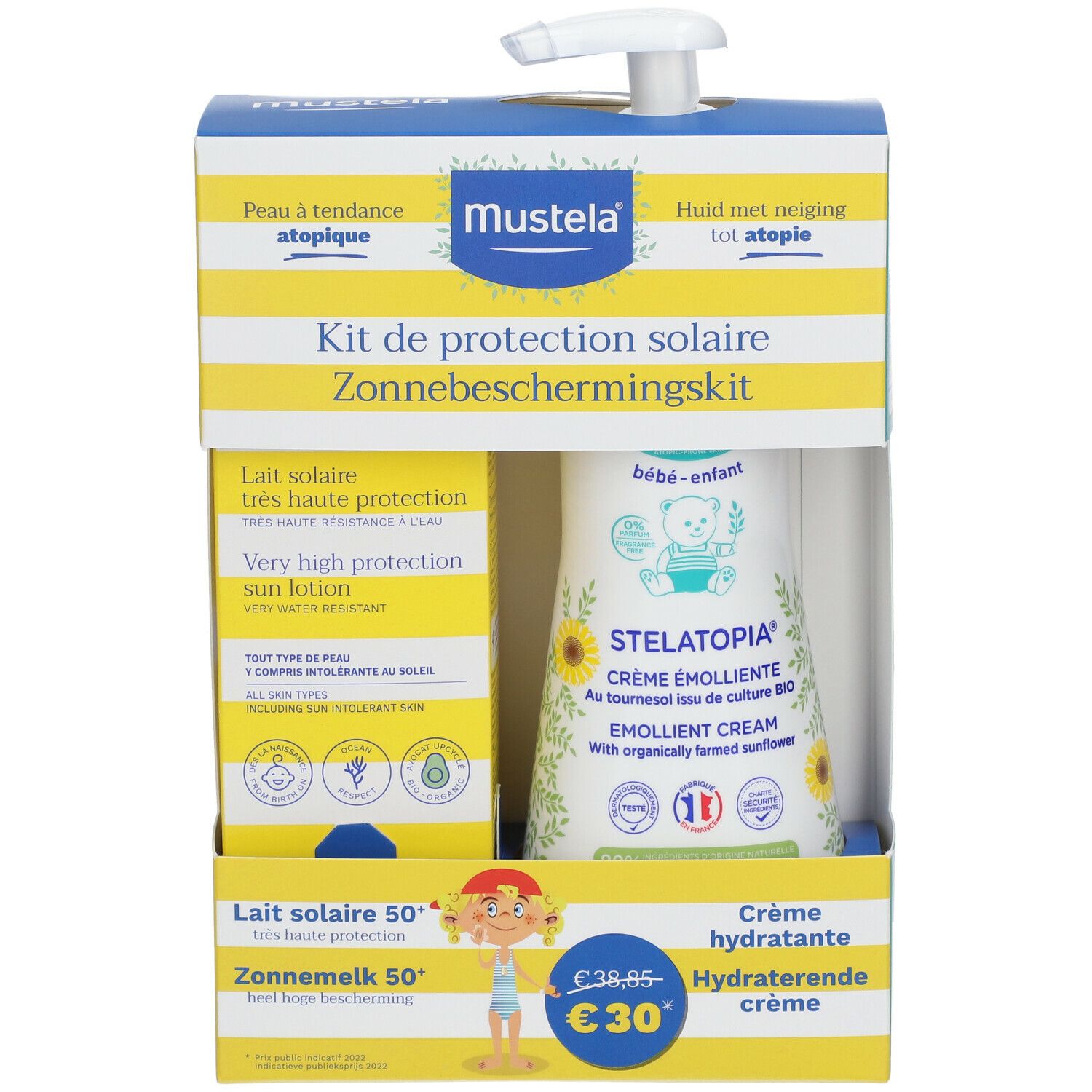 MUSTELA® Kit de protection solaire SPF50+