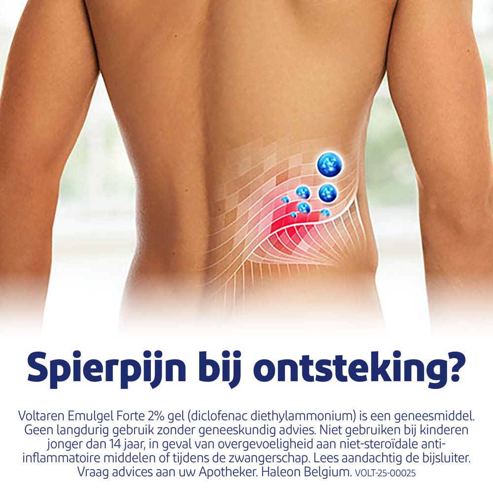 Rug met gemarkeerde gebieden. Voltaren Emulgel Forte 2% gel. Spierpijn?