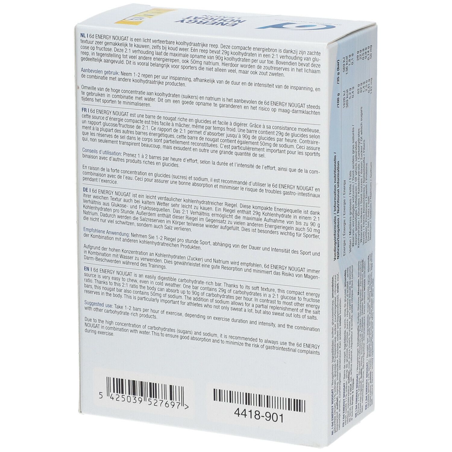 6D Sports Nutrition Energy Nougat Lemon