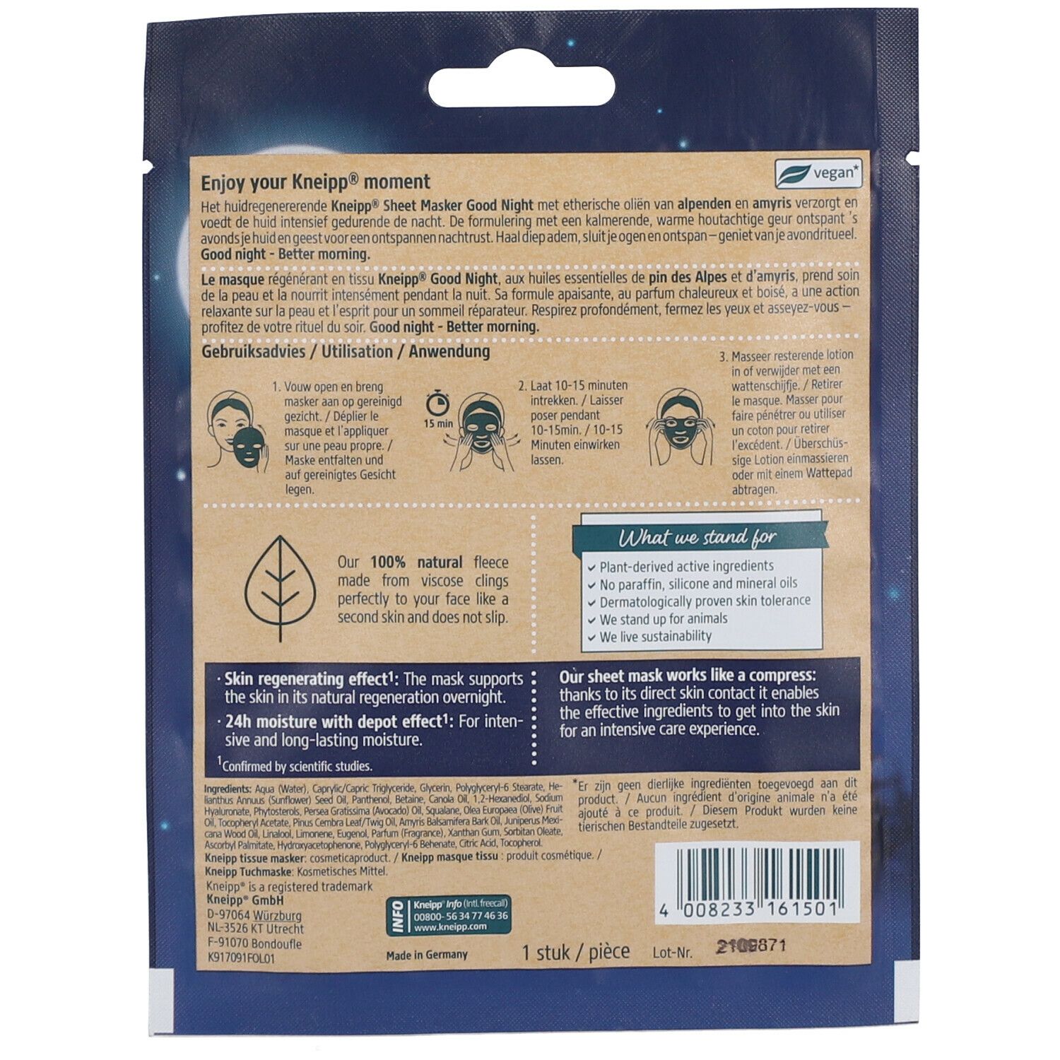 Kneipp Good Night Masque Tissu