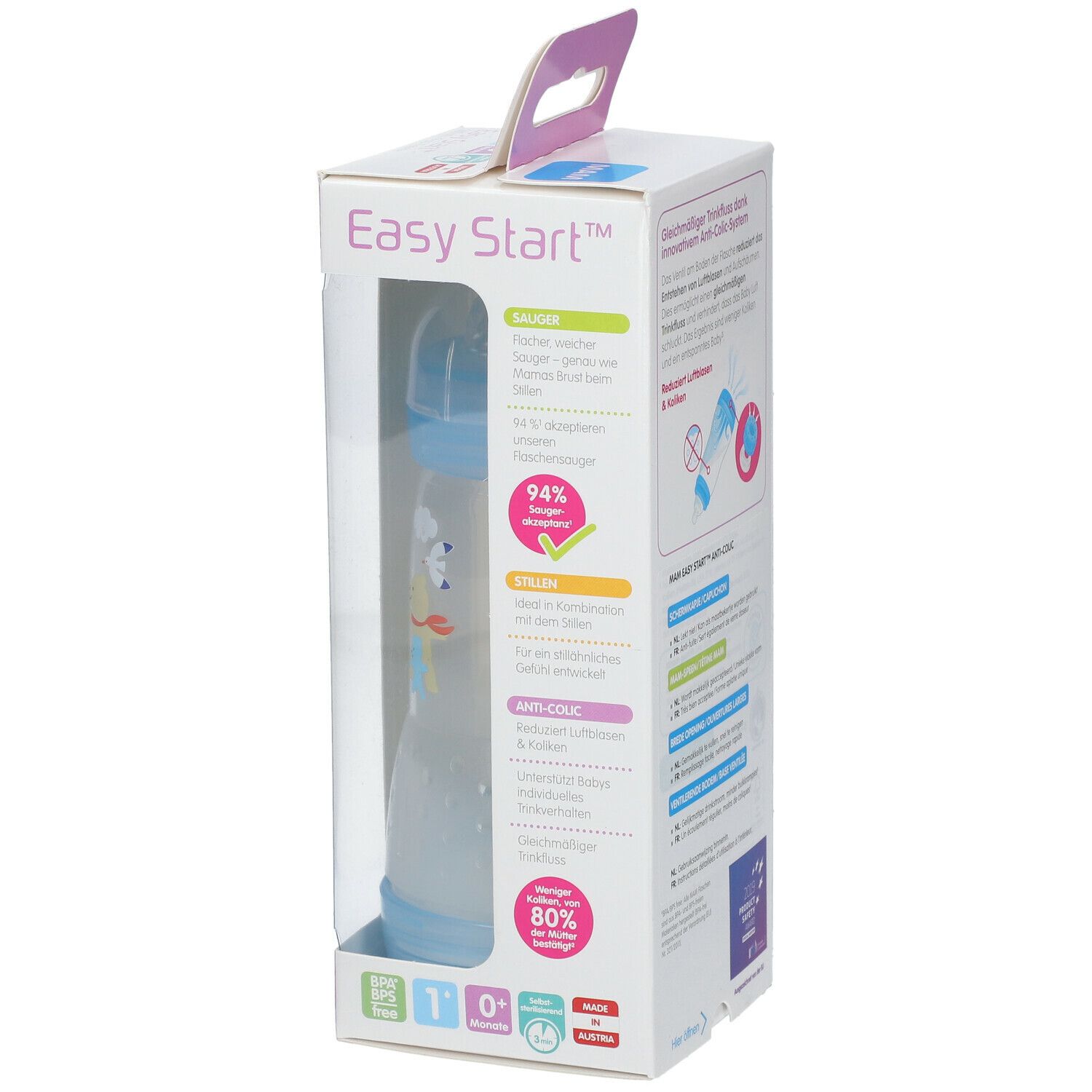 MAM Easy Start™ Anti-Koliek Zuigfles Boy 0 Maanden+