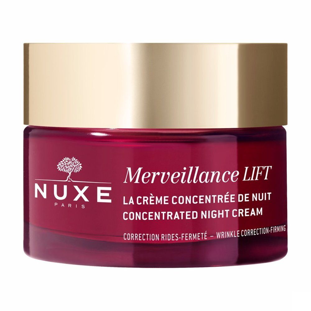 Nuxe Merveillance LIFT nachtcrème pot met gebruiksinstructies in het Frans.