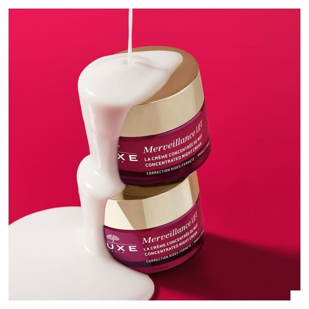 Pot Nuxe Merveillance LIFT crème de nuit avec accent sur le texte.