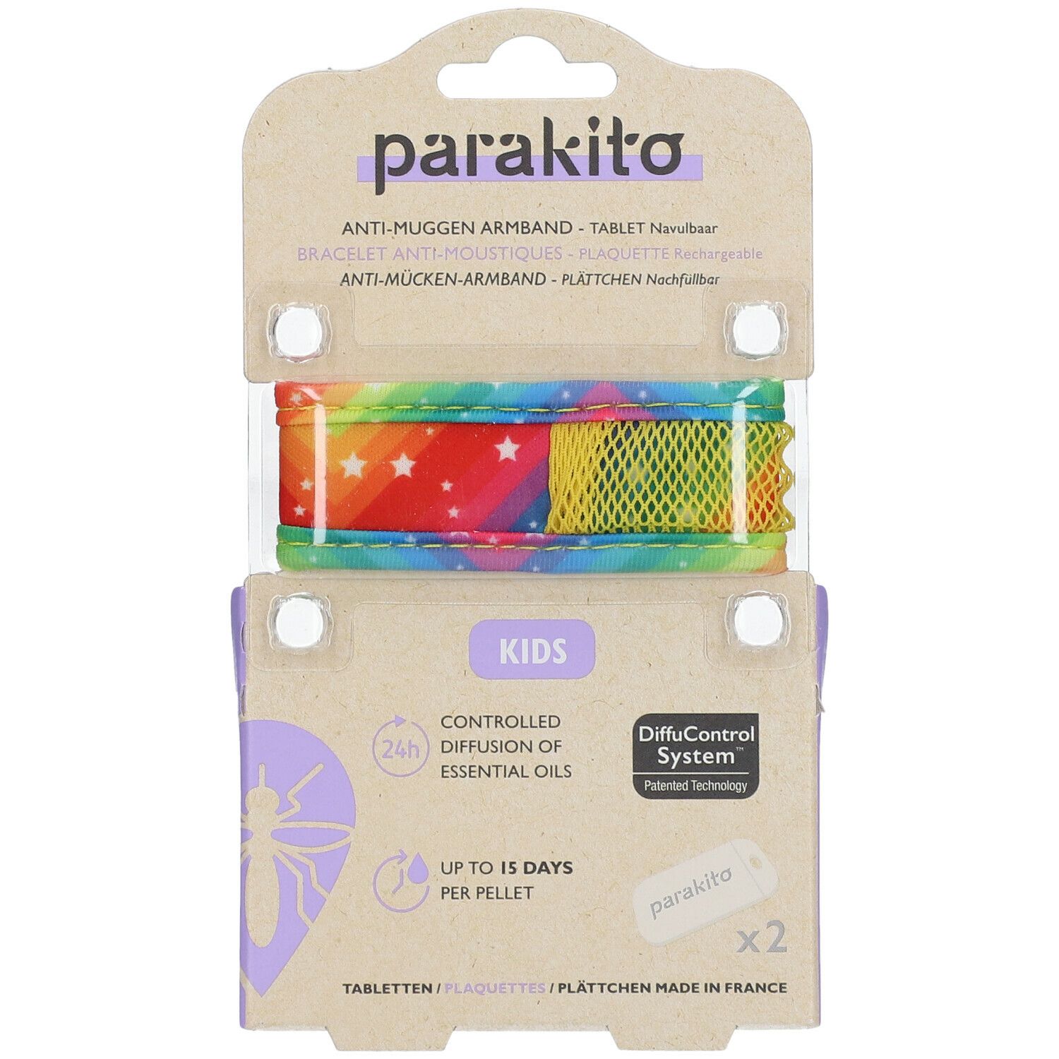 Para'Kito Anti-Mug Polsband Kids Regenboog Navulbaar