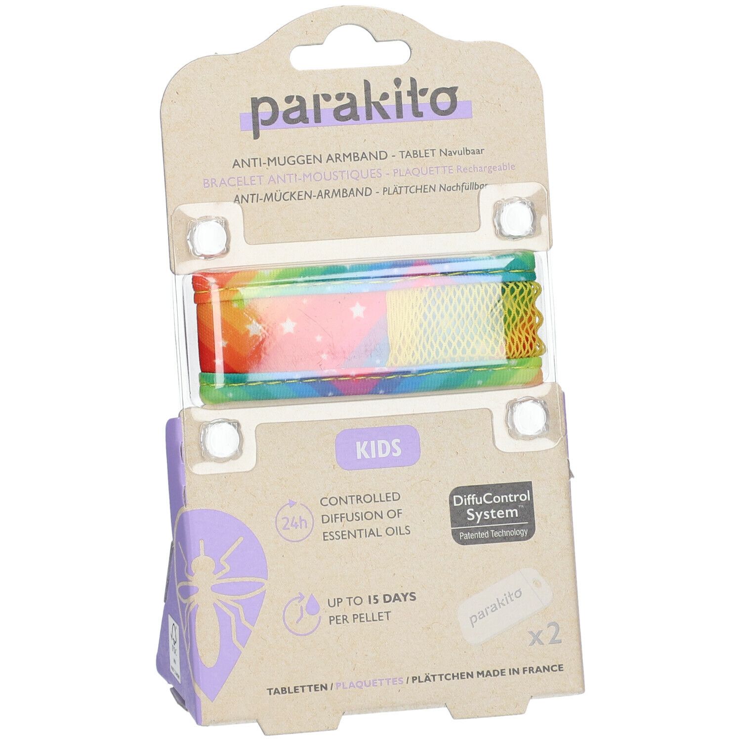 Para'Kito Anti-Mug Polsband Kids Regenboog Navulbaar