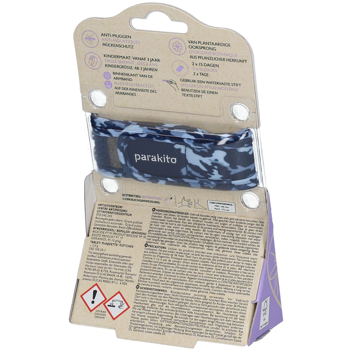 Para'Kito Anti-Mug Polsband Teens Camouflage Blauw