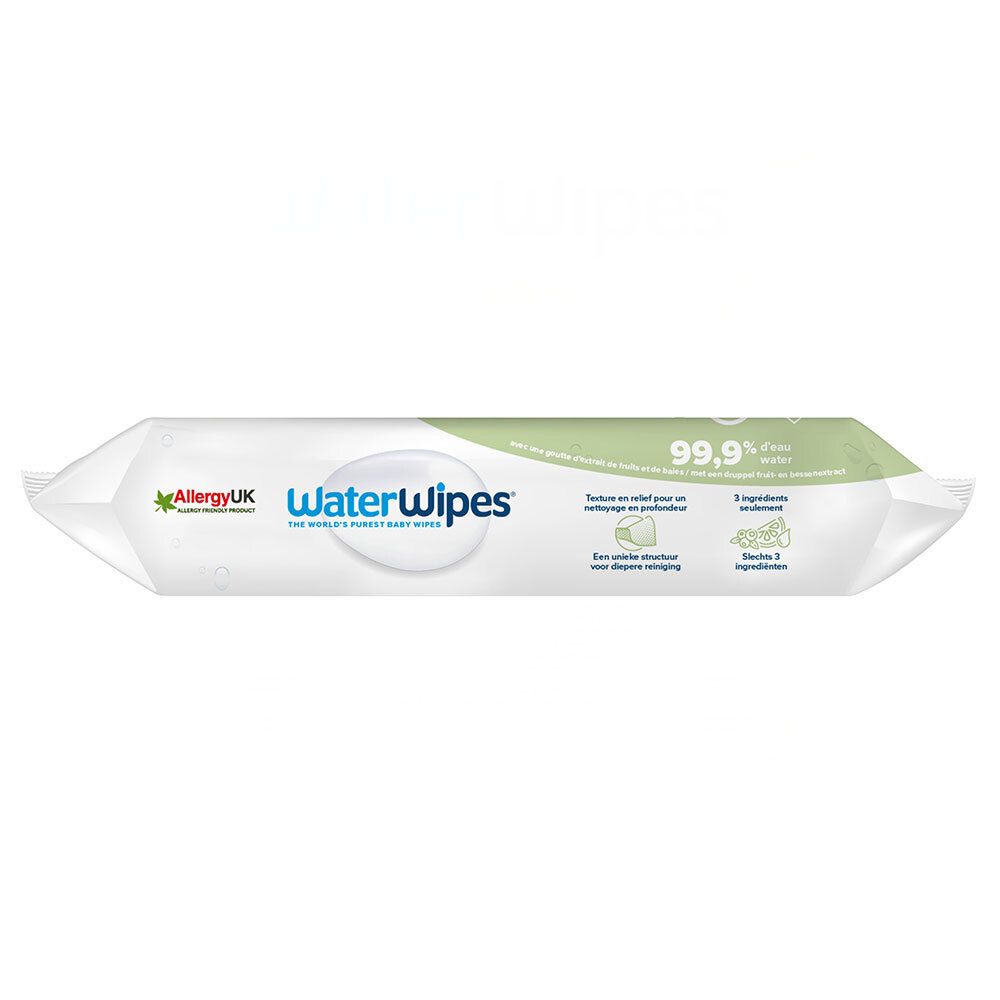 WaterWipes Lingettes à l'eau 100% d'origine végétale