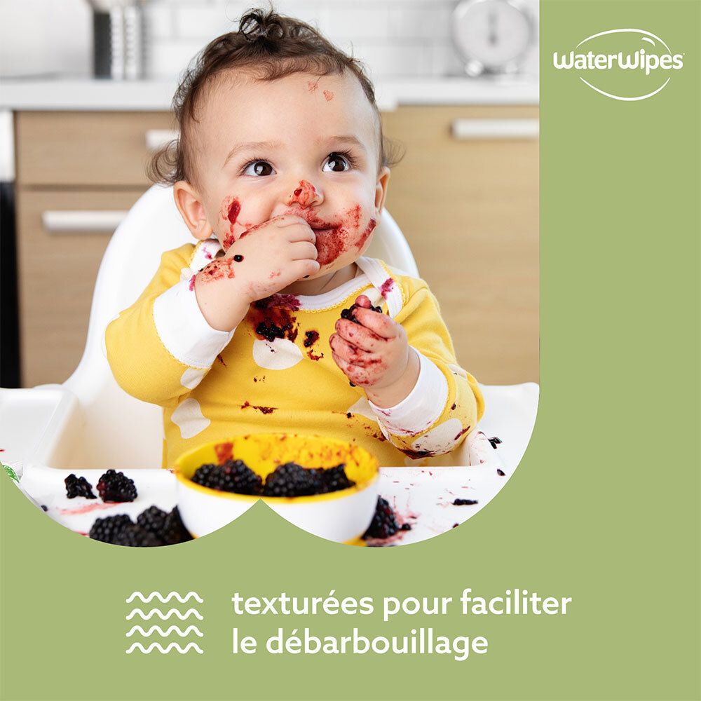 WaterWipes Lingettes à l'eau 100% d'origine végétale