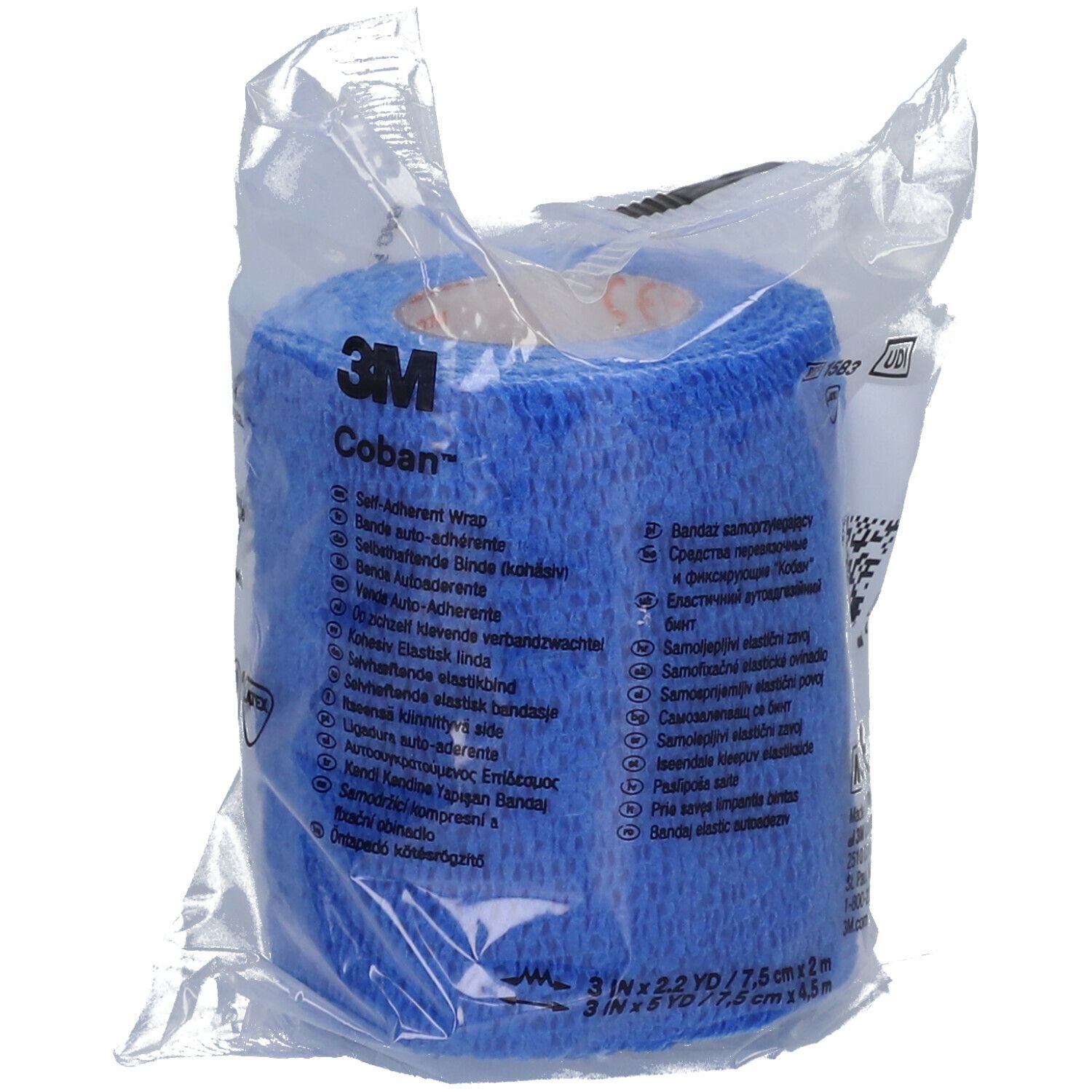3M™ Coban™ Bande Auto-Adhésive 7,5 cm x 4,5 m Bleu 1583B