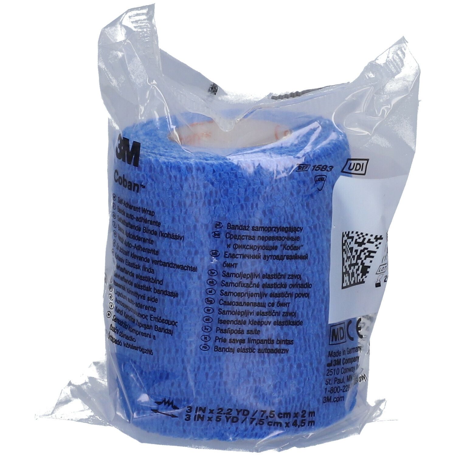 3M™ Coban™ Bande Auto-Adhésive 7,5 cm x 4,5 m Bleu 1583B