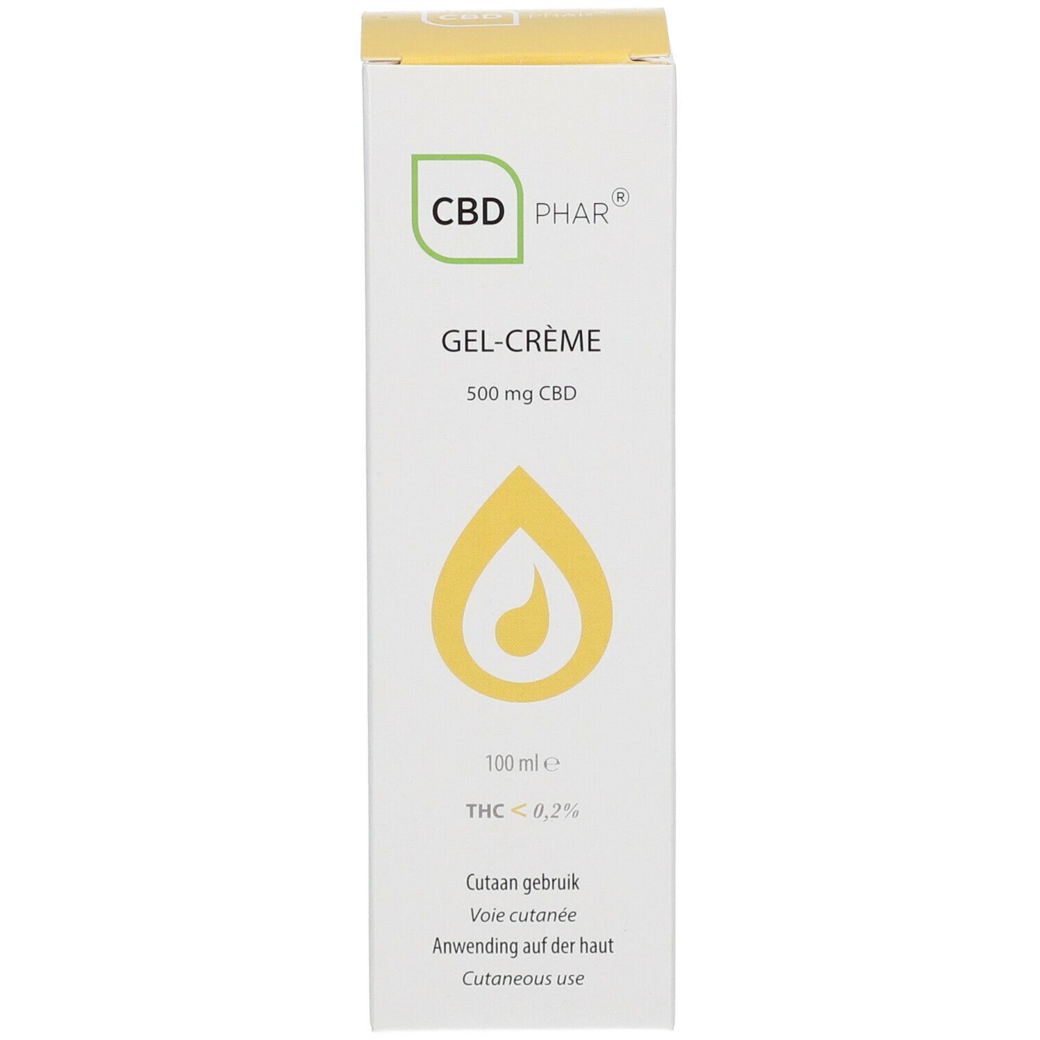 CBD PHAR - Gel-Crème 500 mg CBD pour Usage Cutané