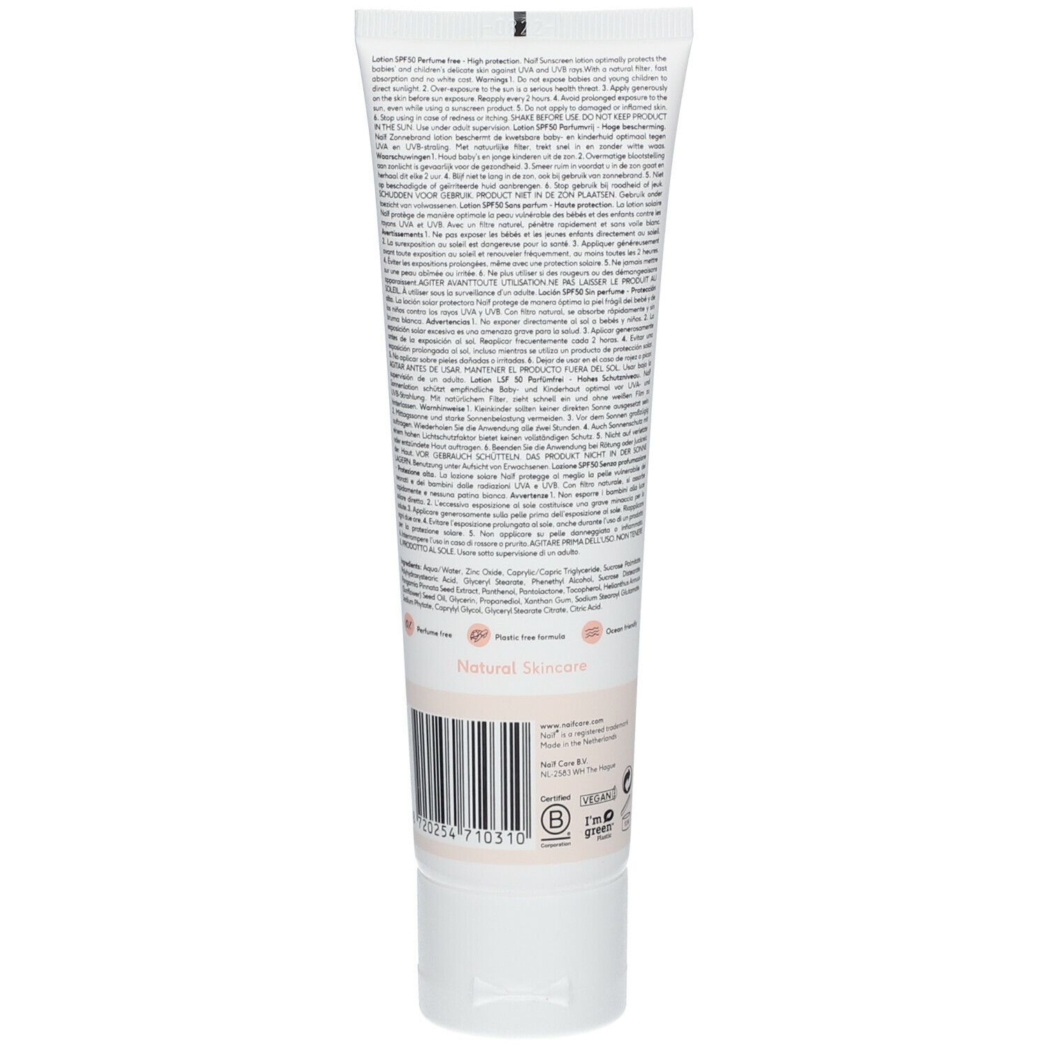 Naïf Baby & Kids Lotion Solaire SPF50 0 % Parfum