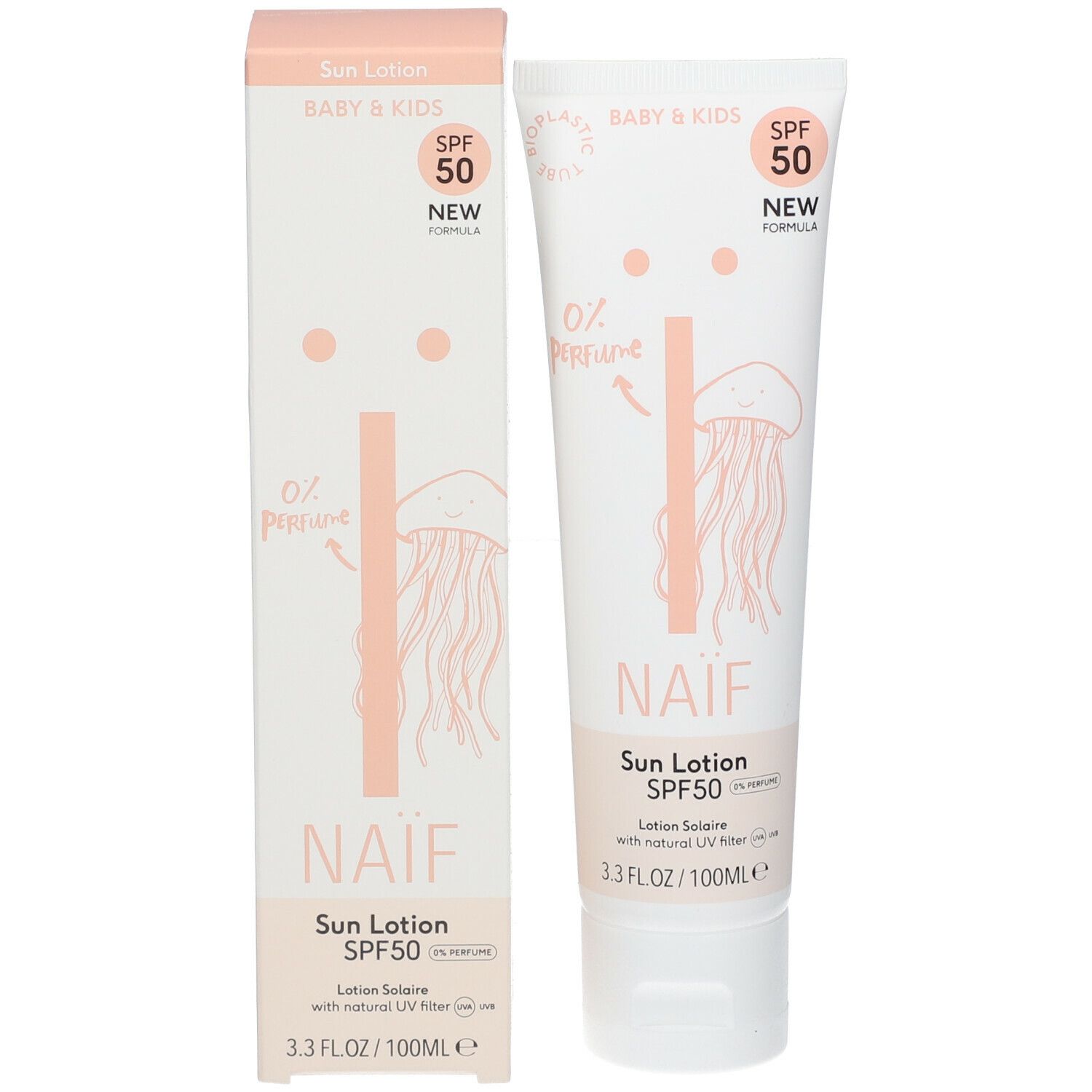Naïf Baby & Kids Lotion Solaire SPF50 0 % Parfum