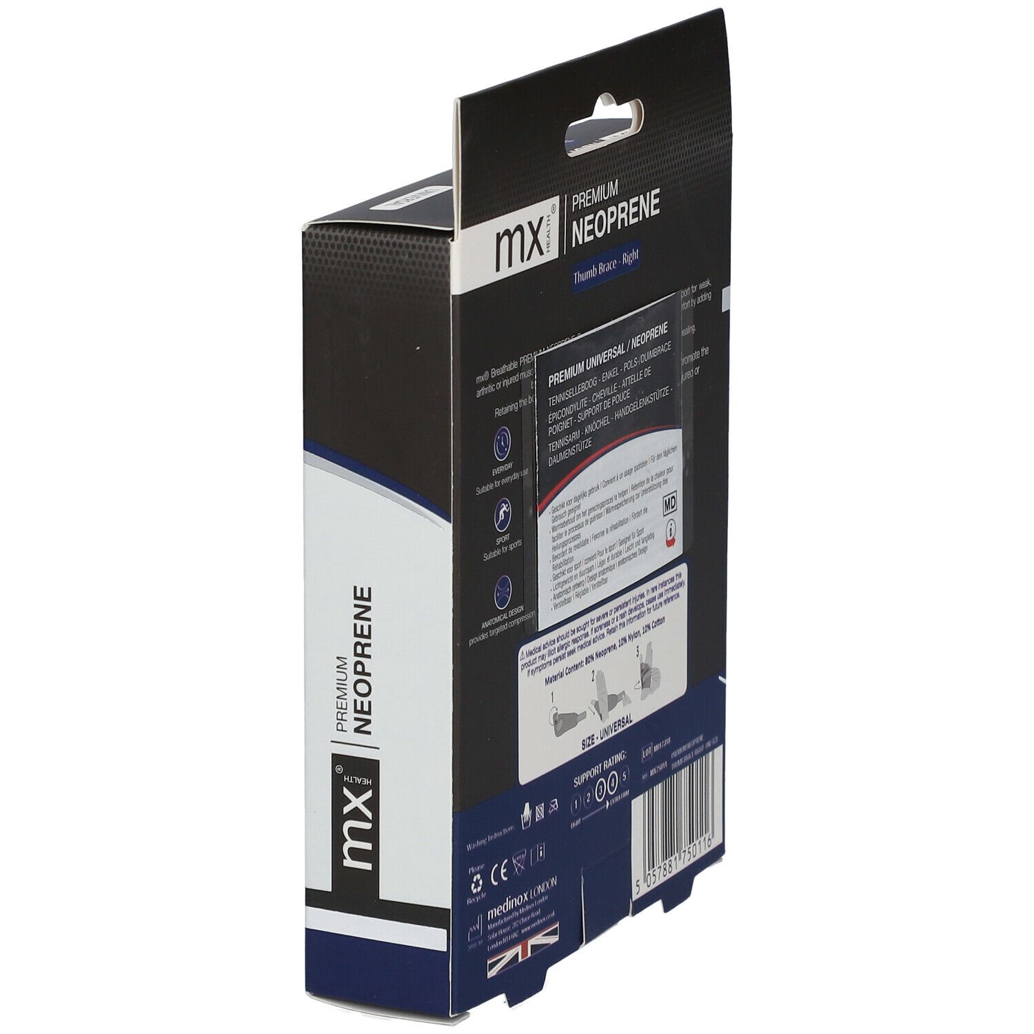 MX Health Premium Neoprene Brace Duim Rechts