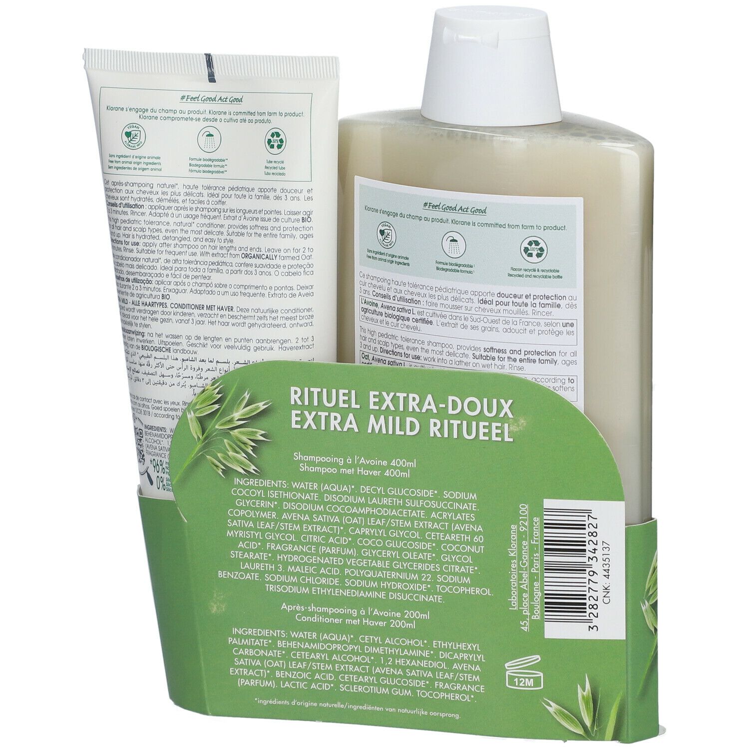 Klorane Extra-Doux Shampooing + Baume Après-Shampooing à l'Avoine
