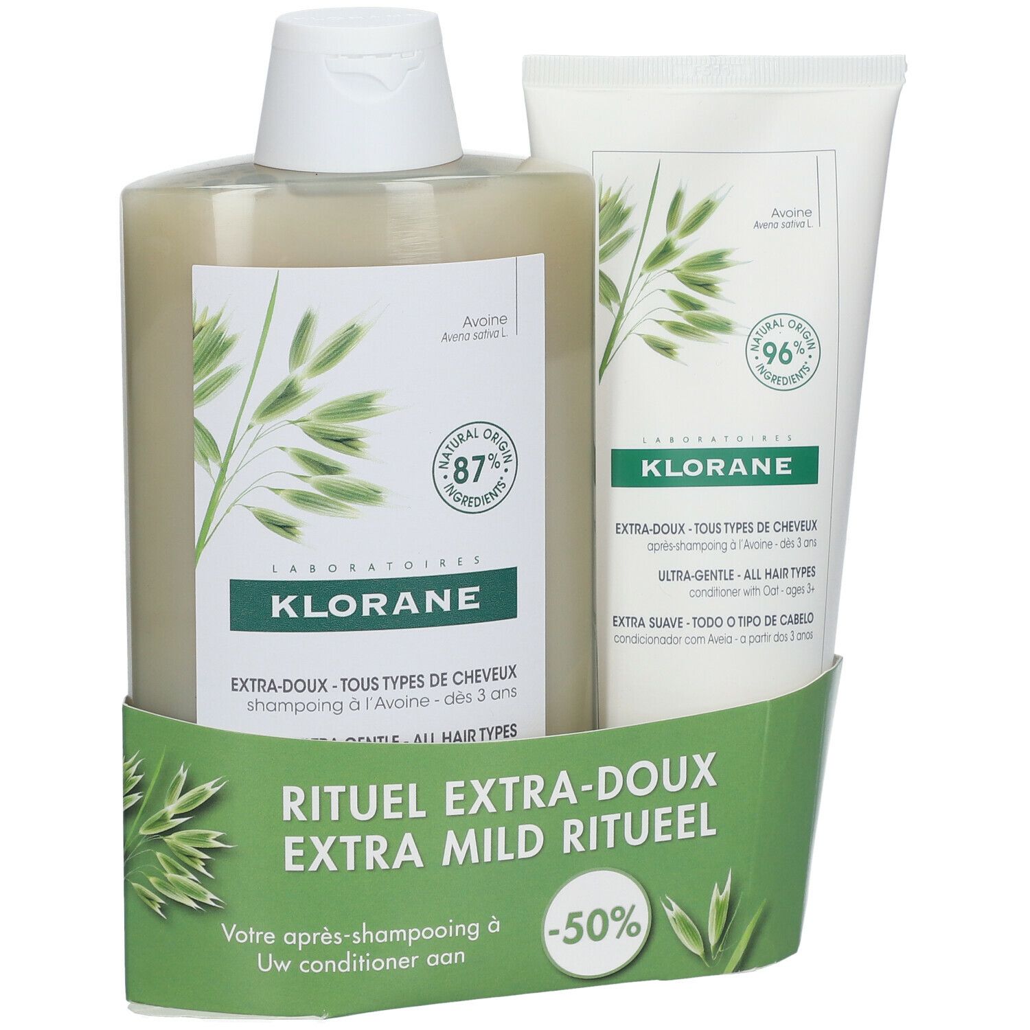 Klorane Extra-Doux Shampooing + Baume Après-Shampooing à l'Avoine